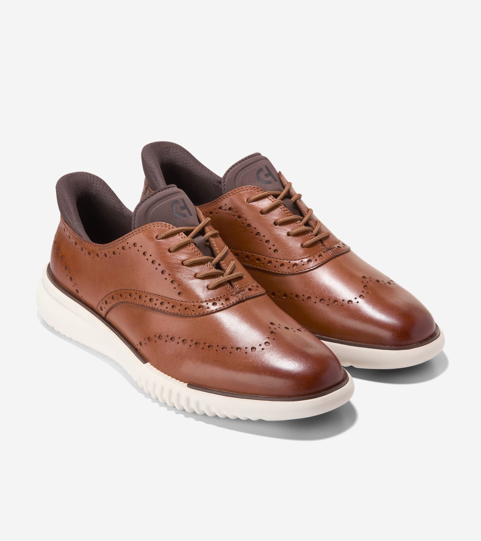 Men's 2.ZERØGRAND EVO Wingtip Quick-On Oxfords-British Tan-Madeira-Ivory