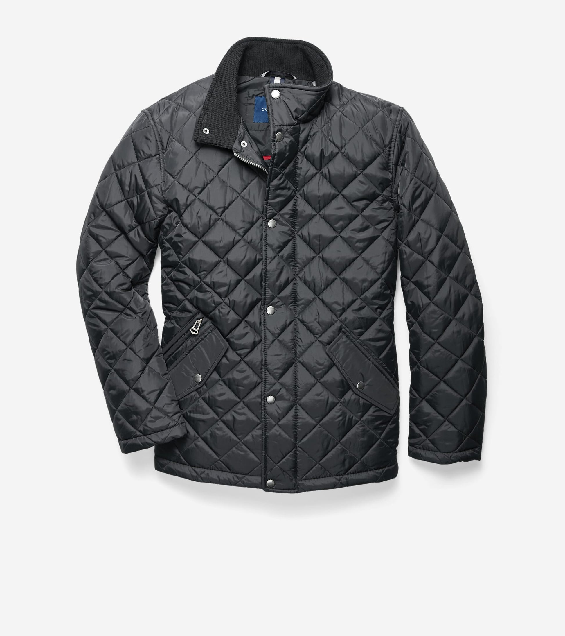 Men's Quilted Barn Jacket-Black
