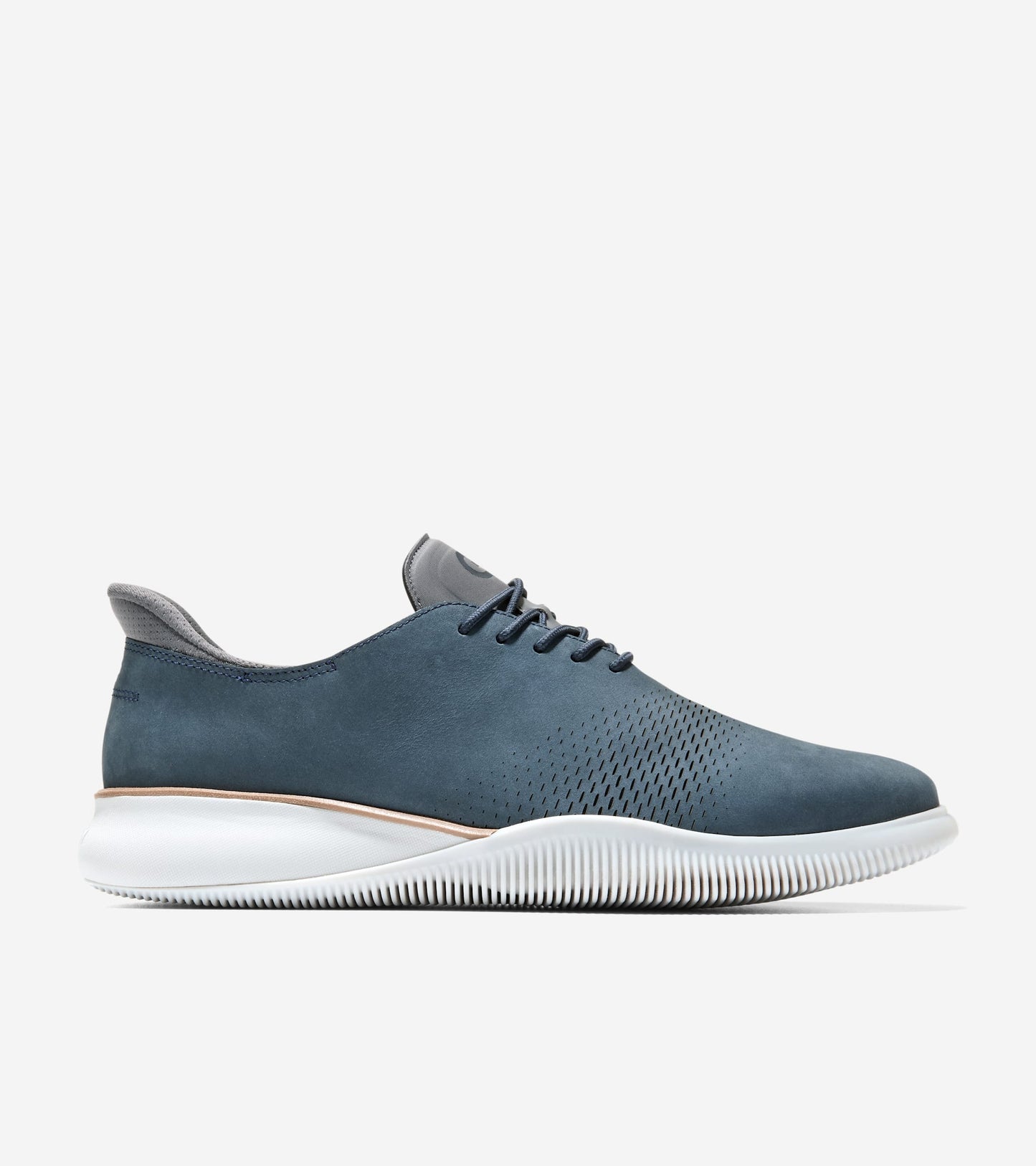 Men's 6.ZERØGRAND Laser Quick-On Oxfords-Navy Blazer-Oyster Mushroom