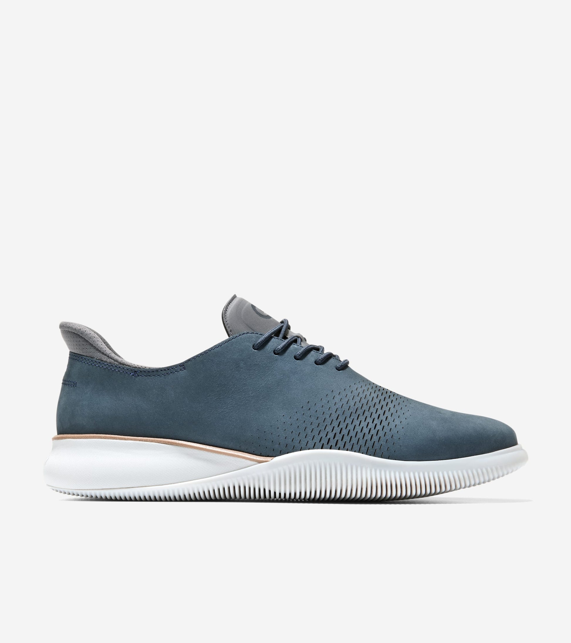 Men's 6.ZERØGRAND Laser Quick-On Oxfords-Navy Blazer-Oyster Mushroom