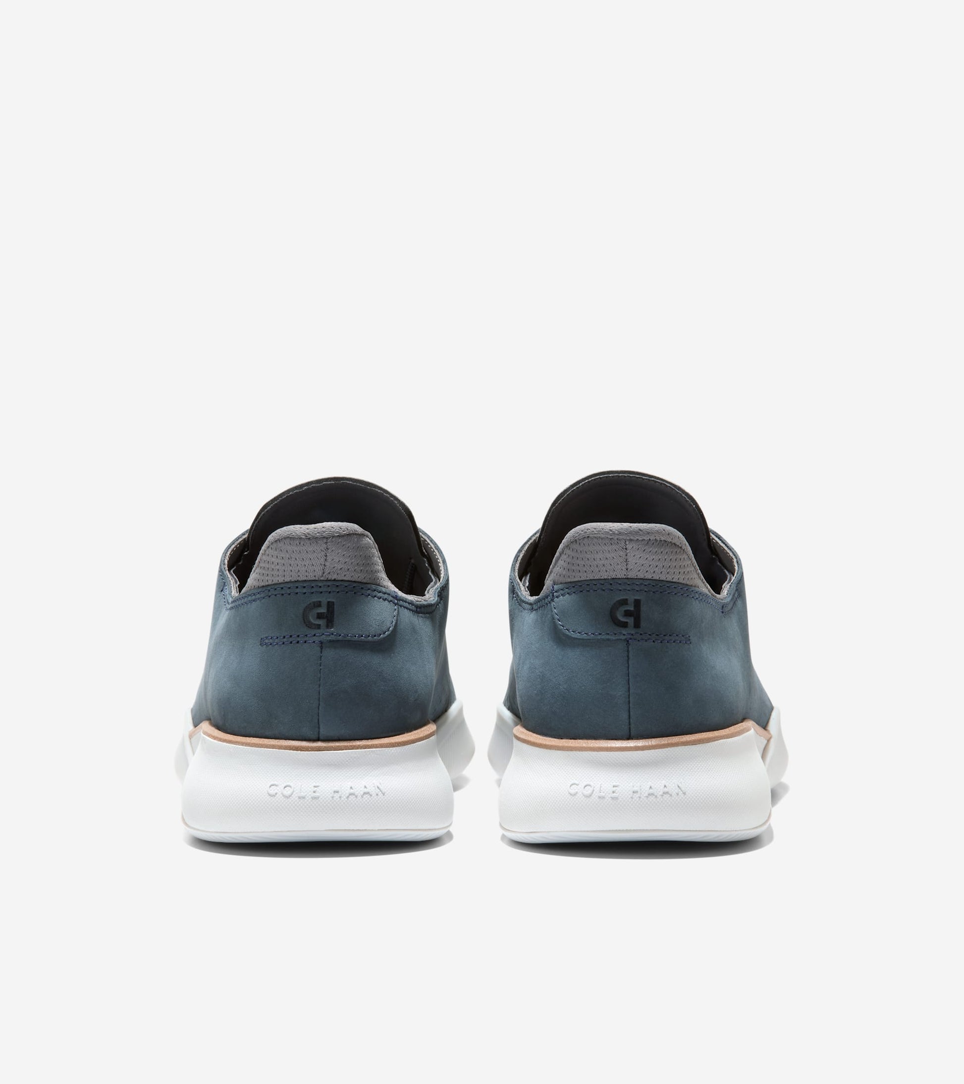 Men's 6.ZERØGRAND Laser Quick-On Oxfords-Navy Blazer-Oyster Mushroom