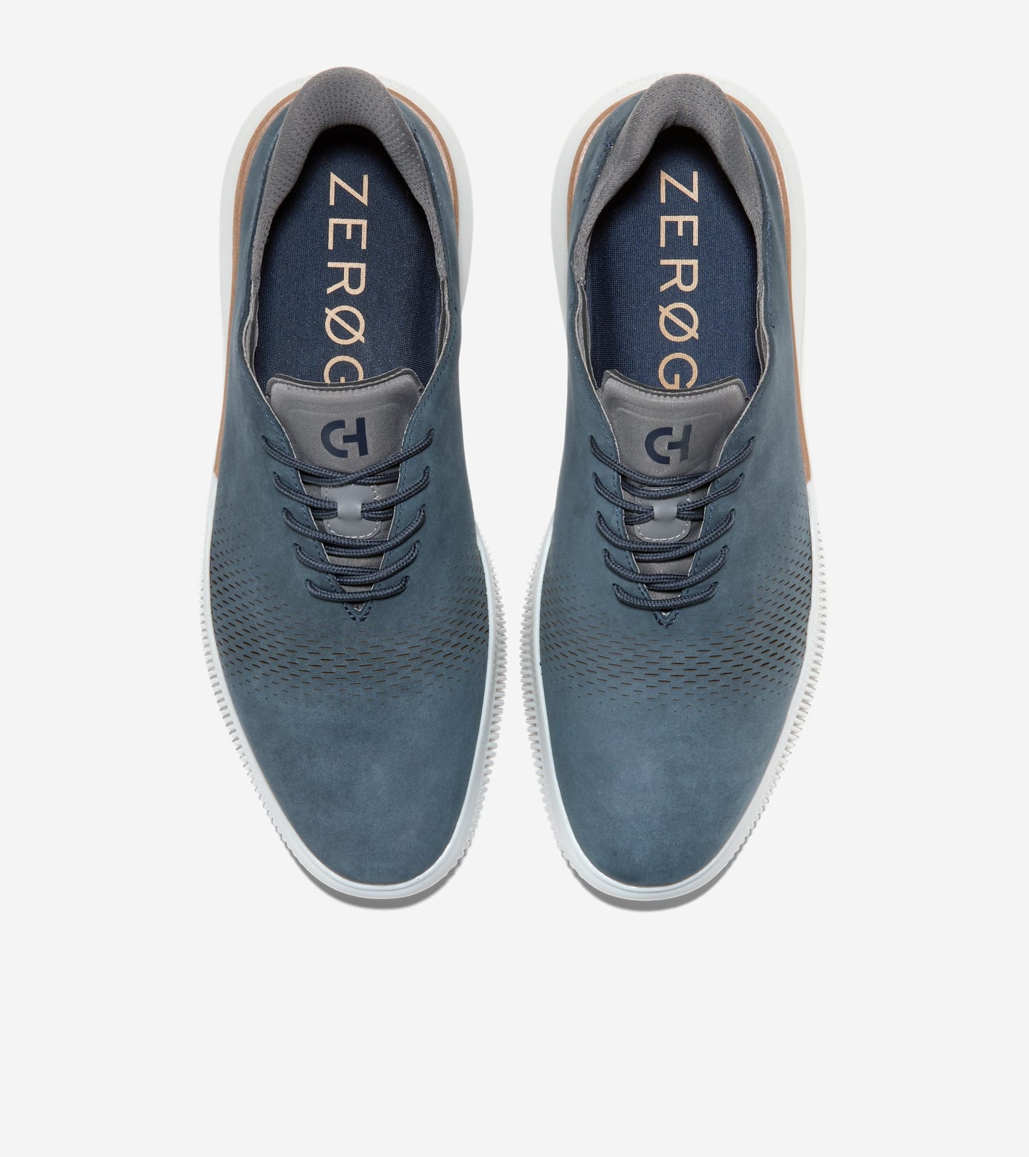 Men's 6.ZERØGRAND Laser Quick-On Oxfords-Navy Blazer-Oyster Mushroom