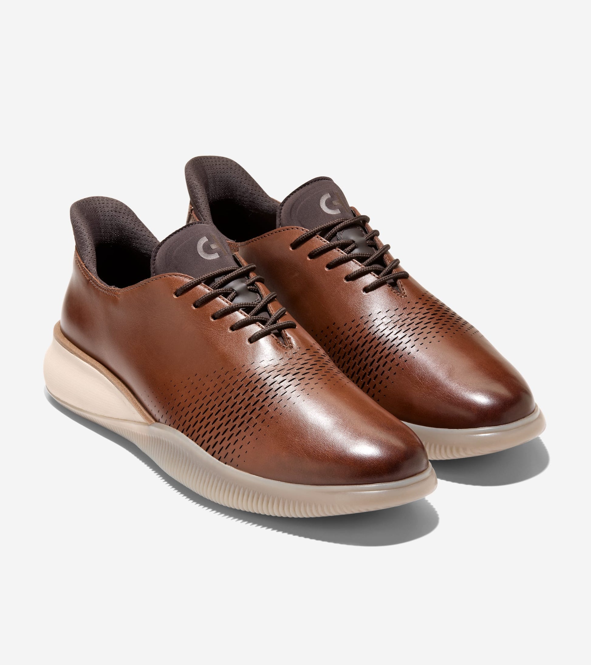 Men's 6.ZERØGRAND Laser Quick-On Oxfords-Woodbury-Dark Chocolate-Angora