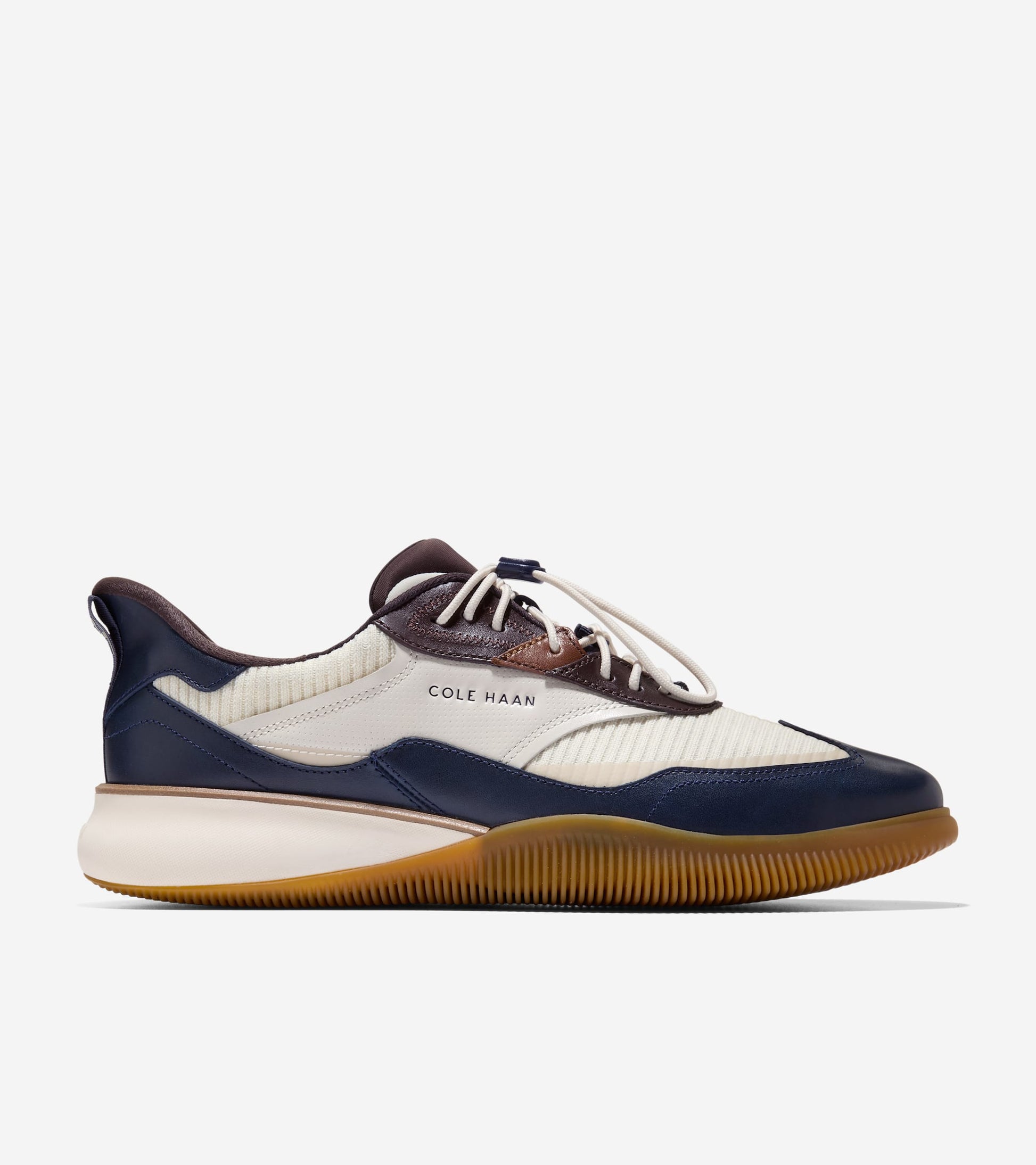 Men's 6.ZERØGRAND Quick-On Sneakers-Navy Blazer-Dark Chocolate