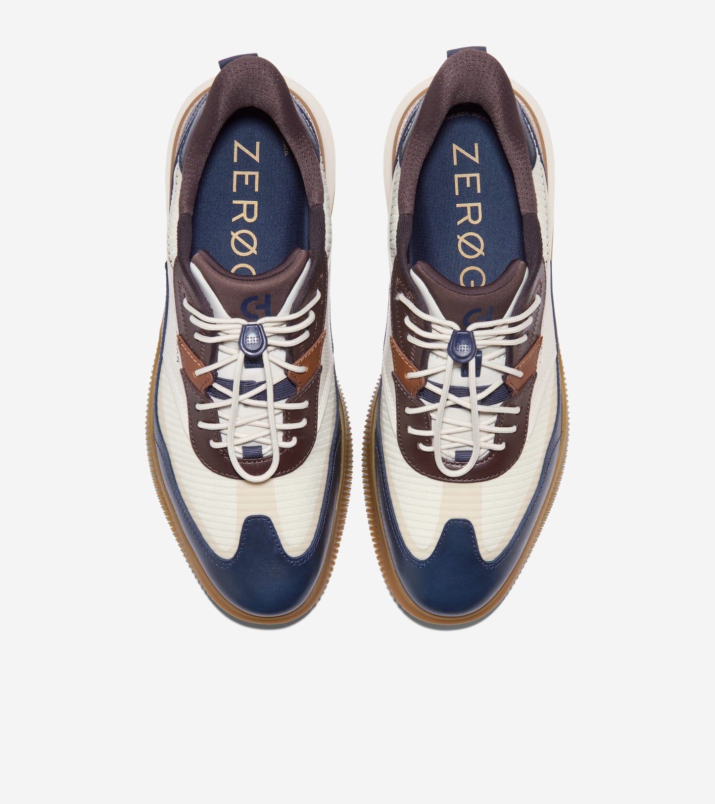 Men's 6.ZERØGRAND Quick-On Sneakers-Navy Blazer-Dark Chocolate