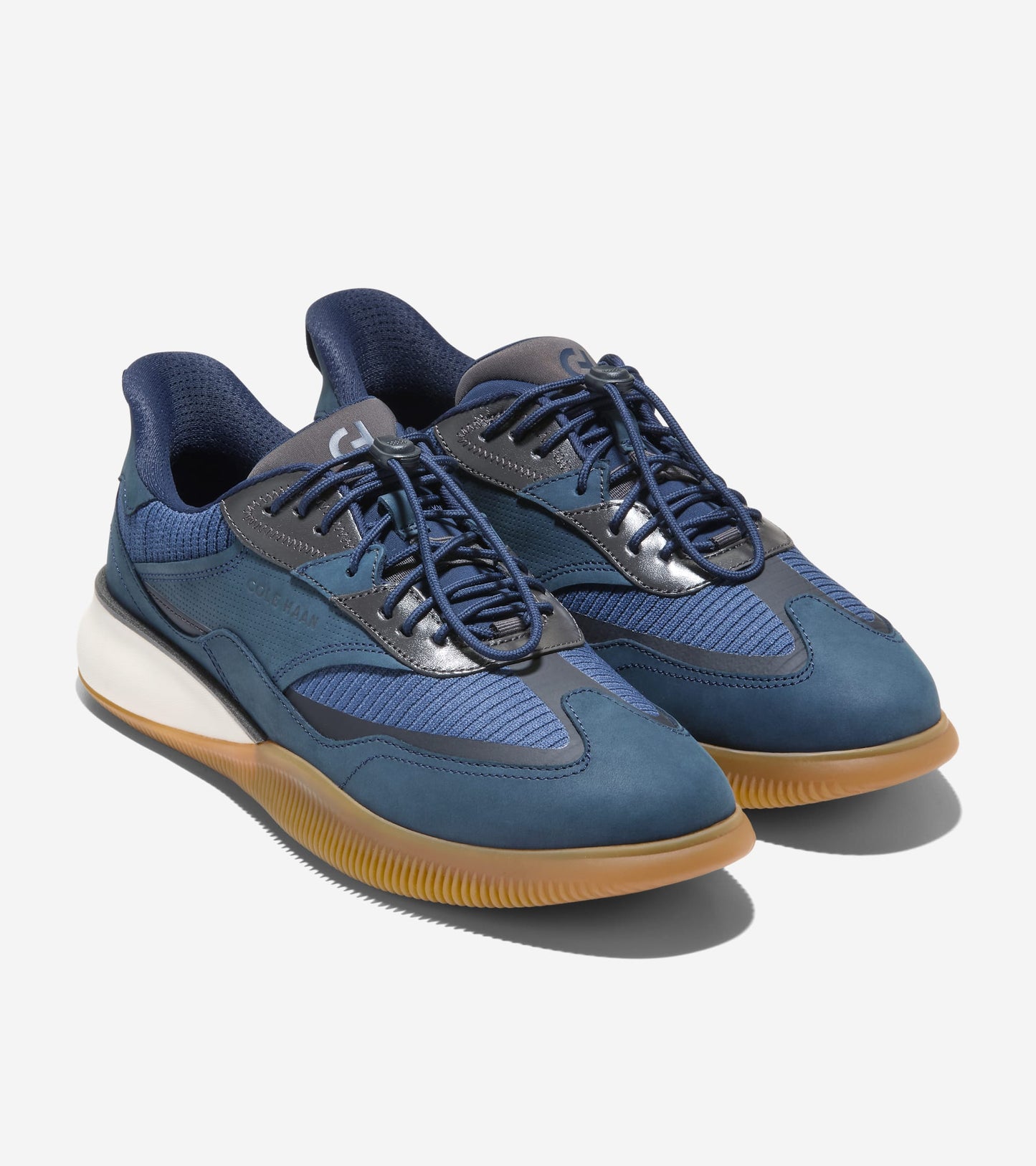 Men's 6.ZERØGRAND Quick-On Sneakers-Navy Blazer-Raven-Ivory