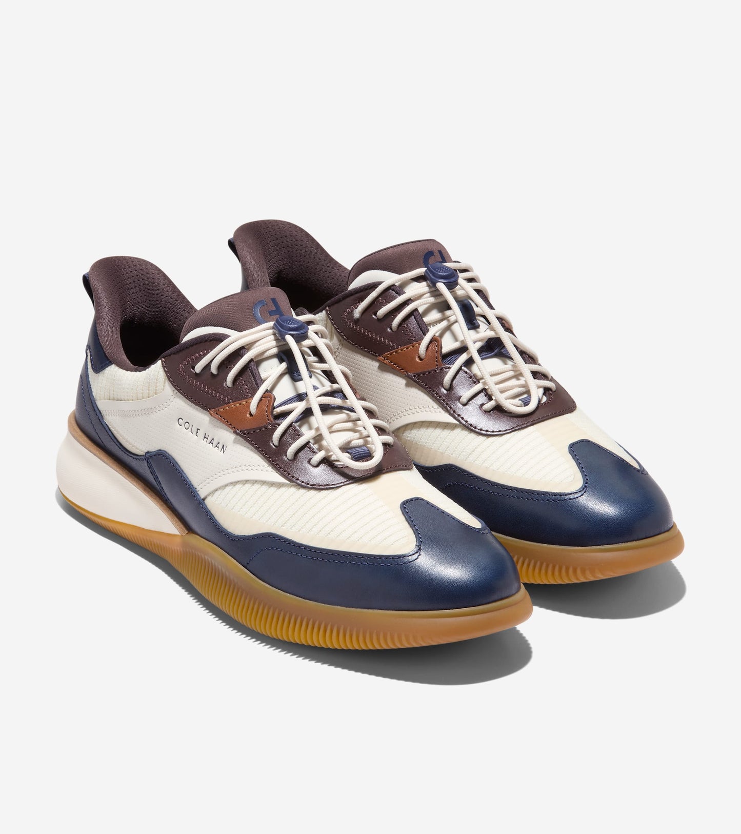 Men's 6.ZERØGRAND Quick-On Sneakers-Navy Blazer-Dark Chocolate