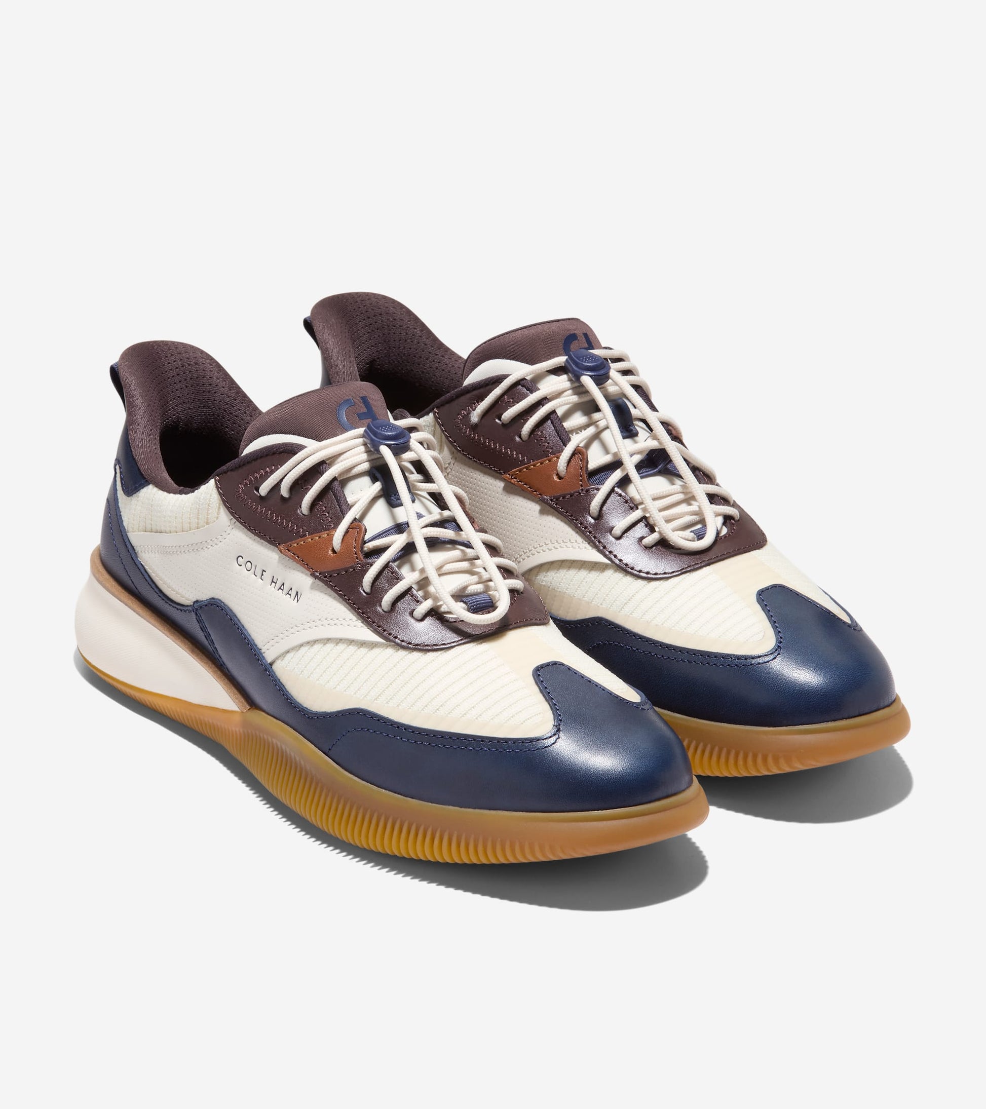 Men's 6.ZERØGRAND Quick-On Sneakers-Navy Blazer-Dark Chocolate