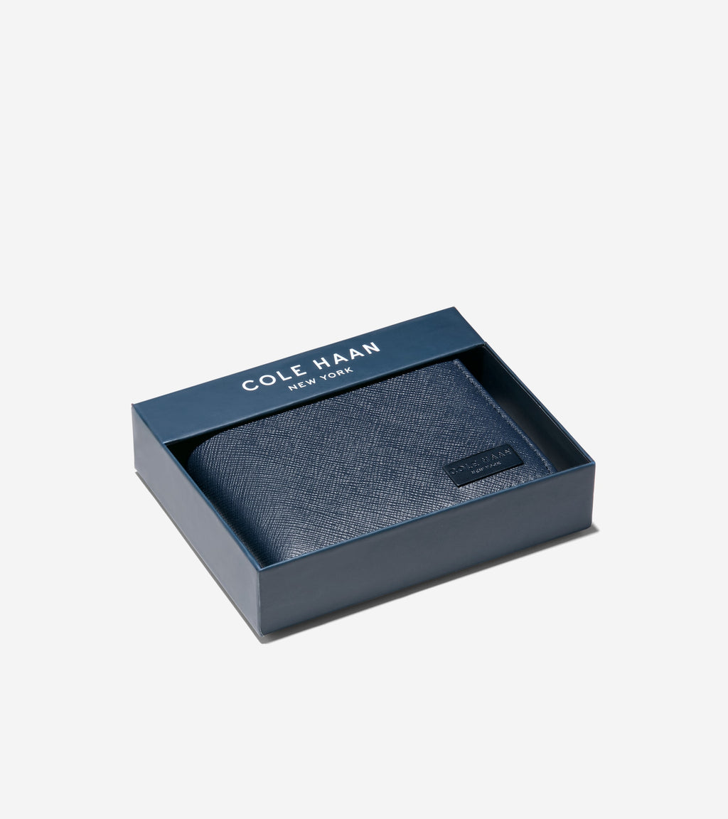 Men's Bifold Wallet with Saffiano Cover-Black