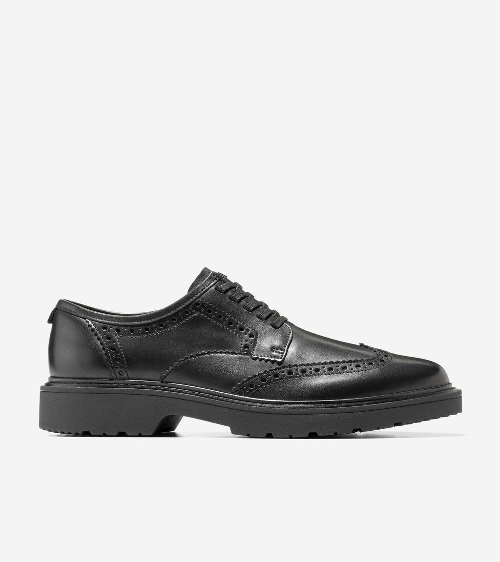Men's Broome Grand Lug Sole Wingtip Oxfords-Black