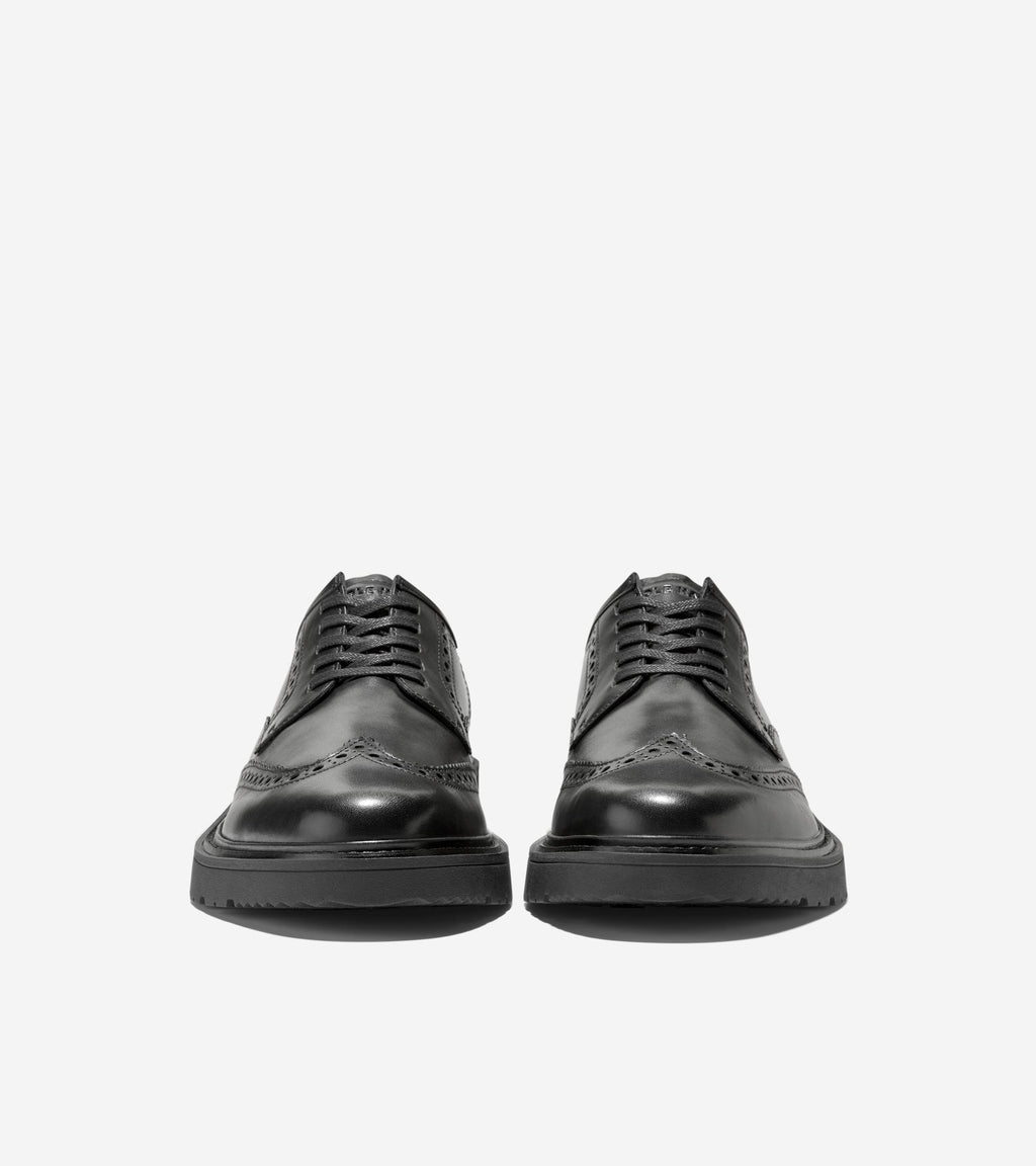 Men's Broome Grand Lug Sole Wingtip Oxfords-Black