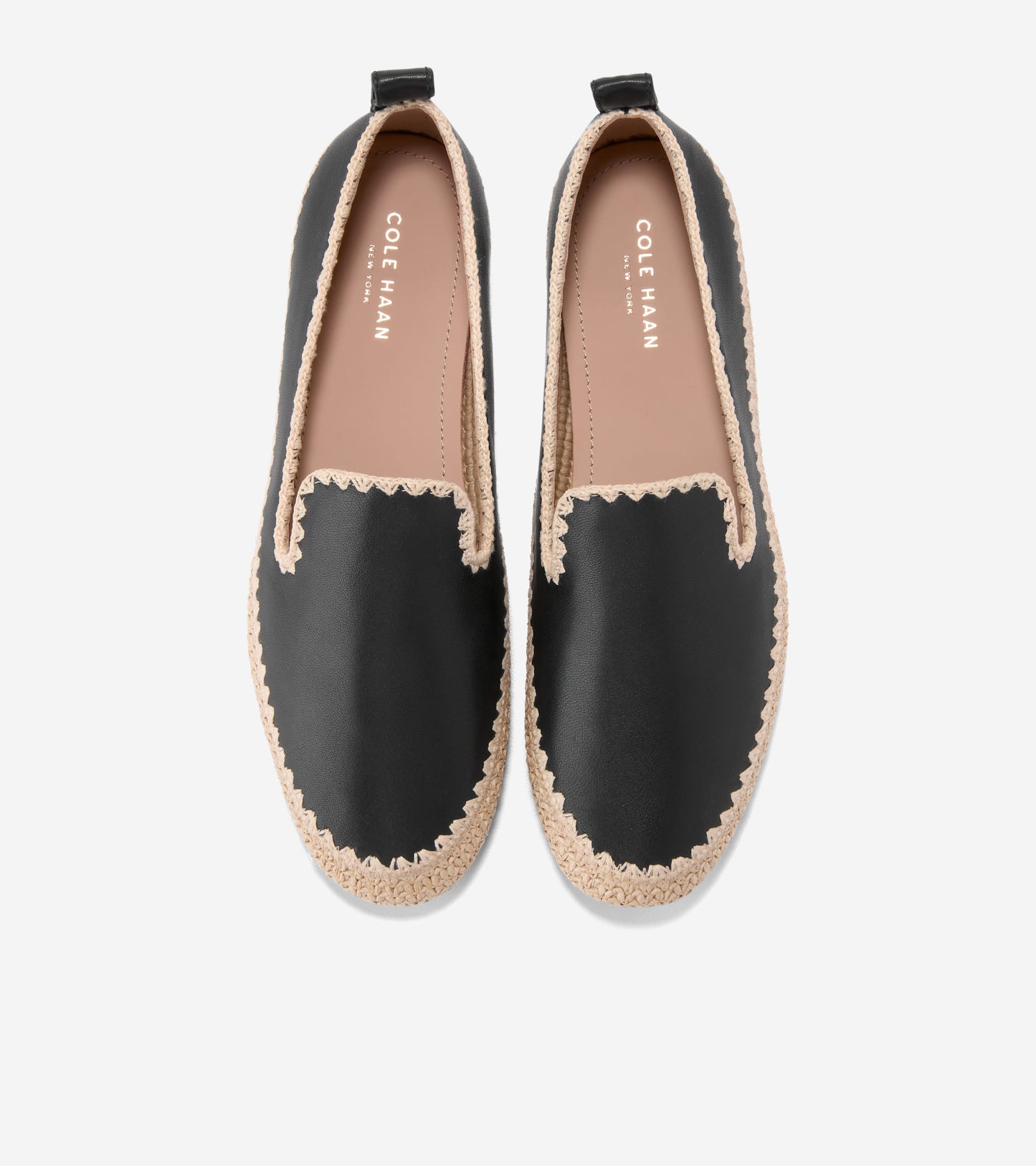 W34991:BLACK LTHR/NATURAL RAFFIA