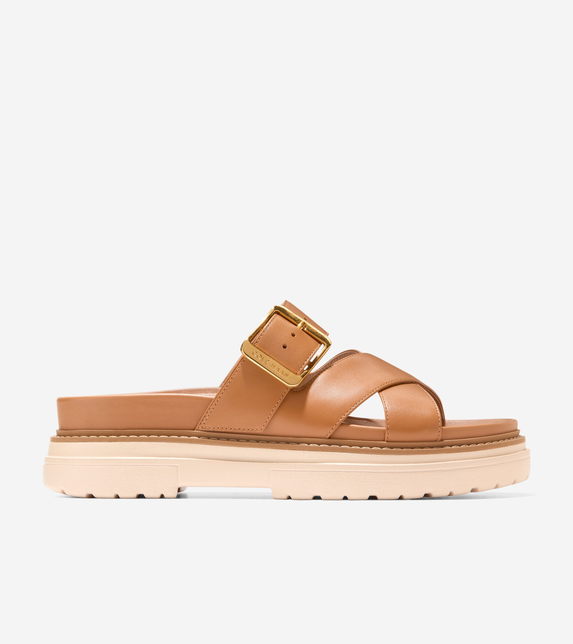 Cole Haan Tan Natural sold & Brown Leather Sandals Buckle Detail Nike Air 7 1/2 B