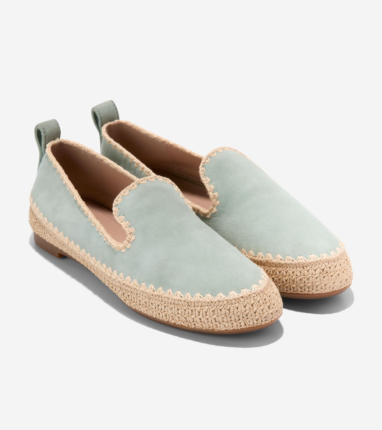W36190:LILY PAD SUEDE / NATURAL RAFFIA