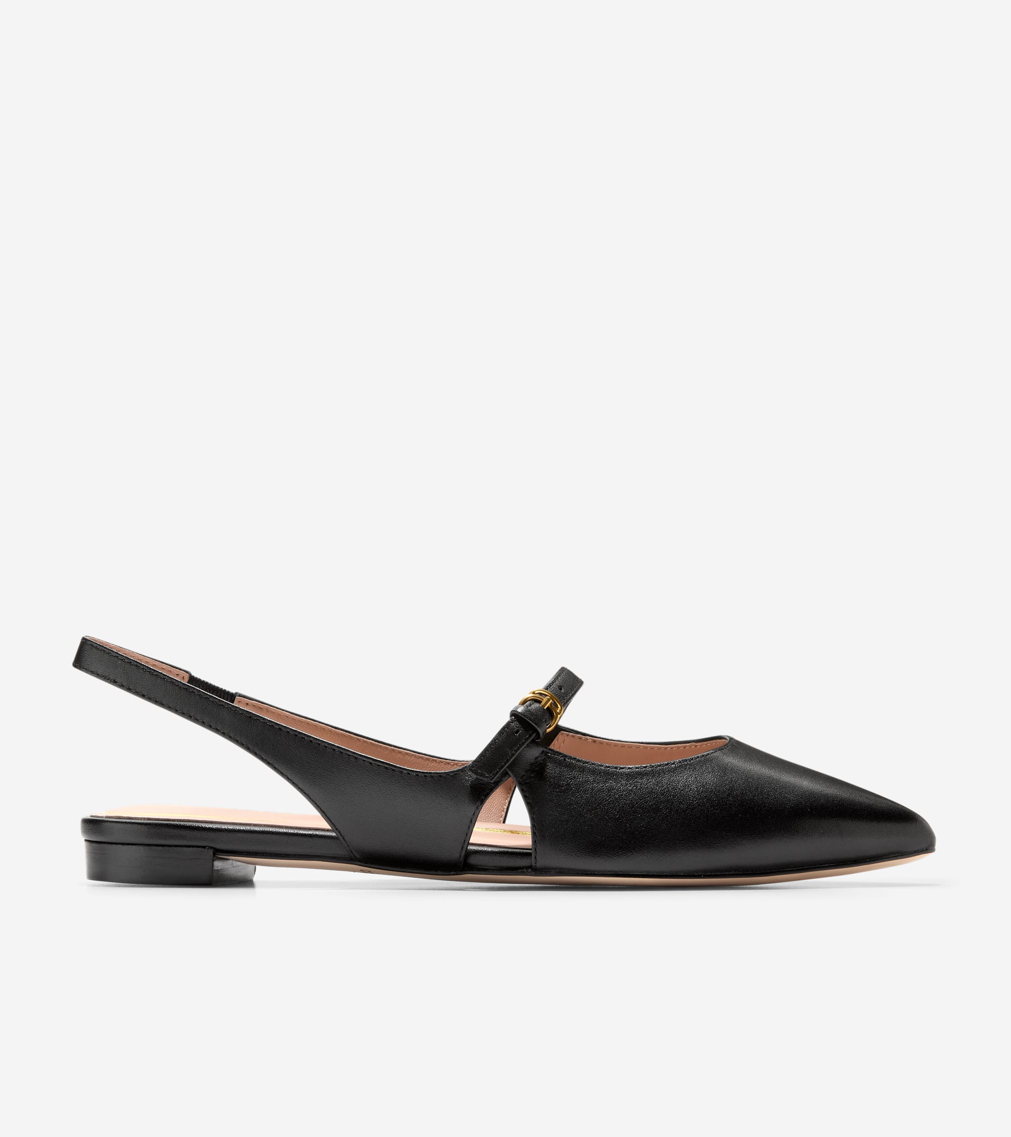 Black leather slingback flats best sale