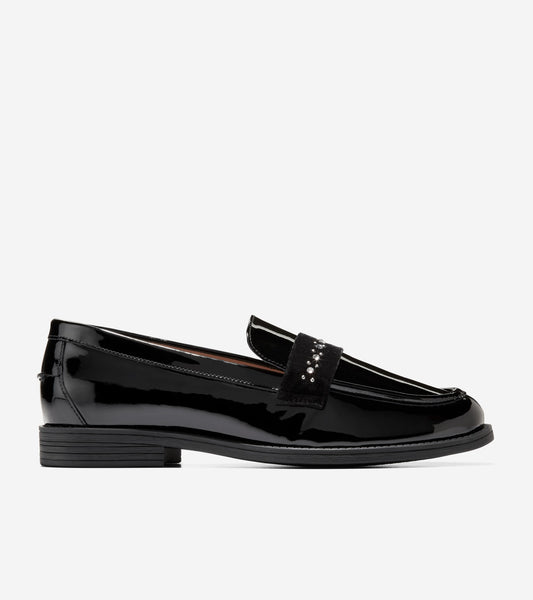 W32940:BLACK PATENT LEATHER/VELVET/CRYSTAL