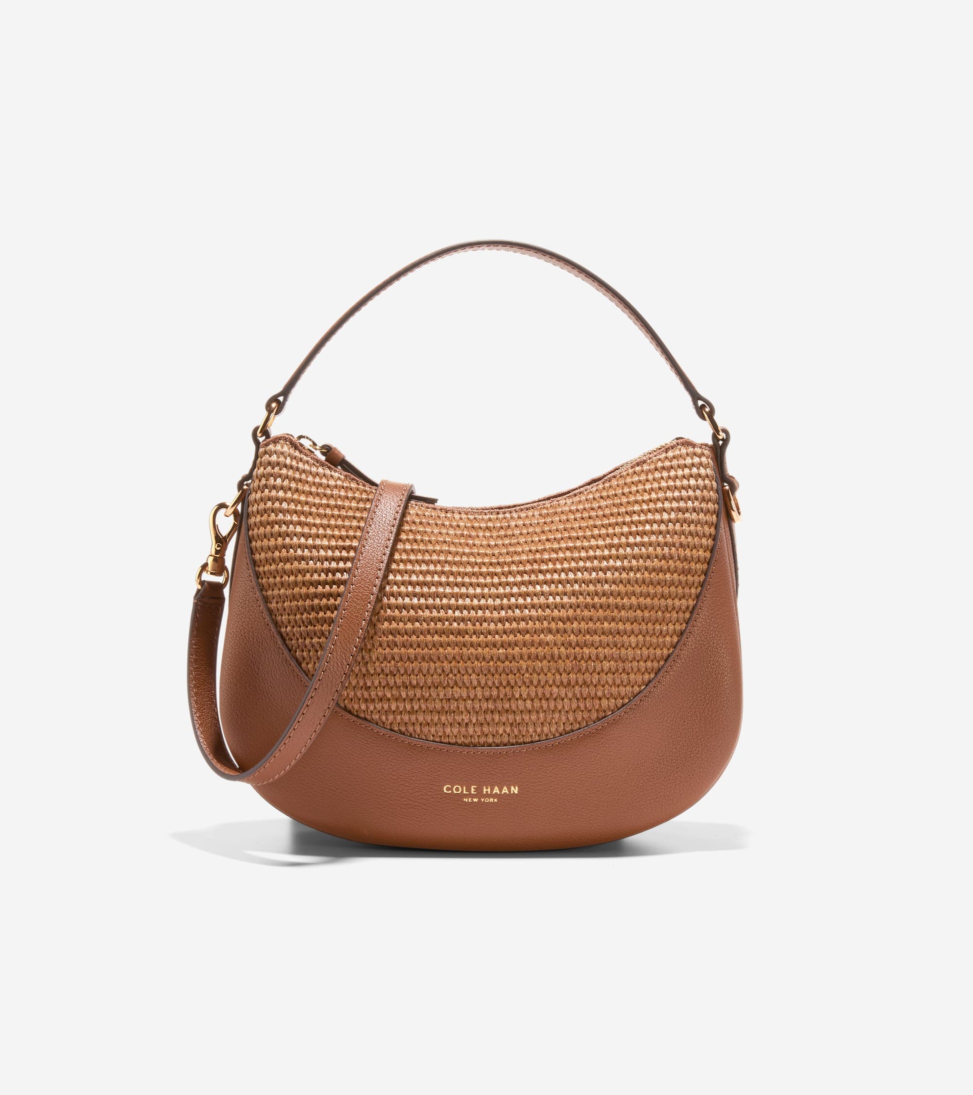 Women's Catarina Small Crossbody Bag-Tobacco with Straw