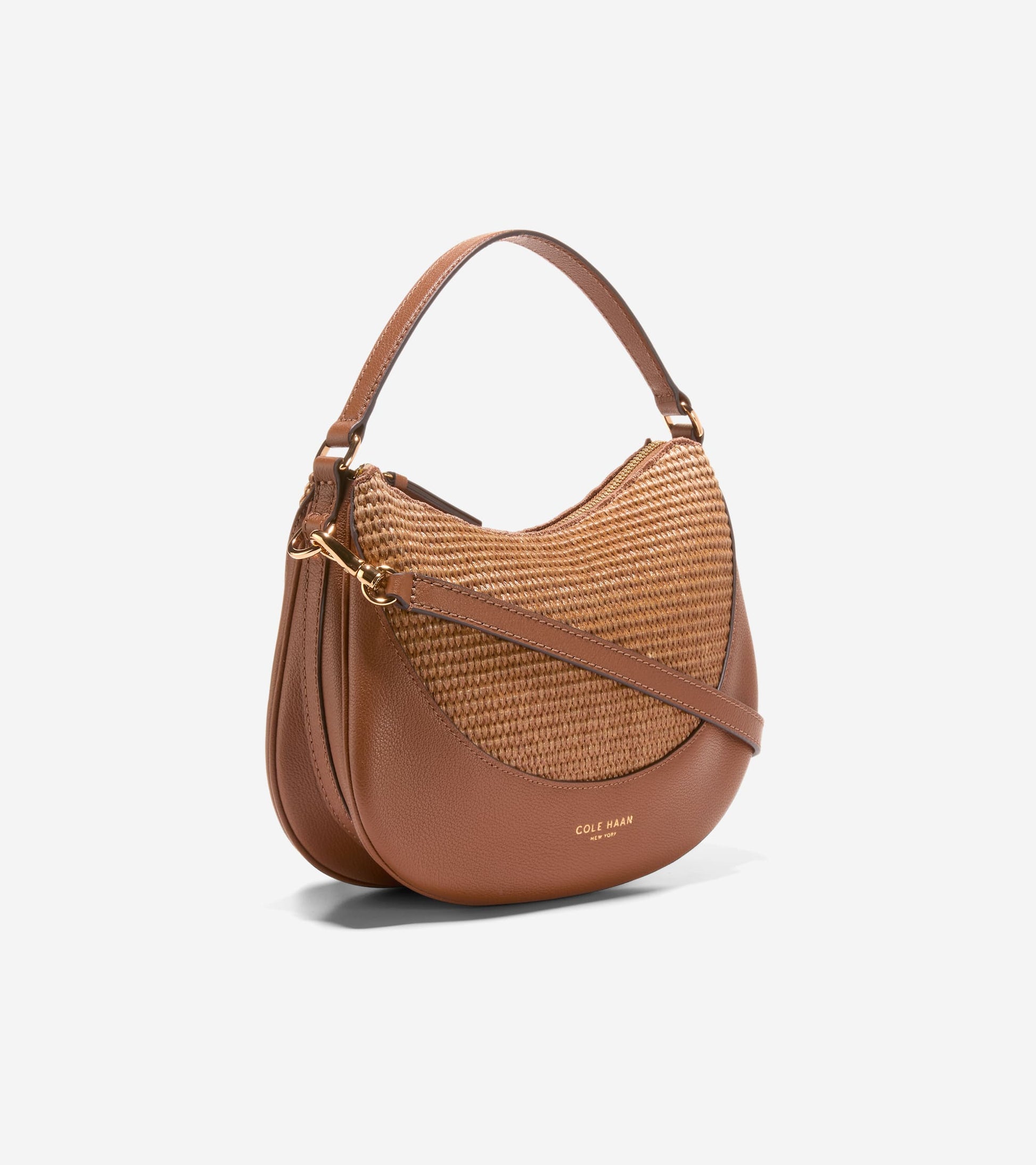 Women's Catarina Small Crossbody Bag-Tobacco with Straw