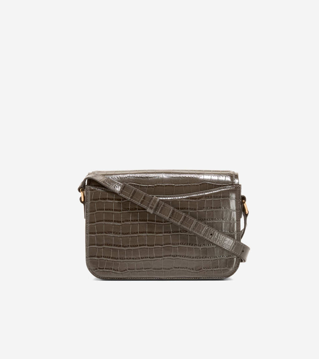 Women's Celeste Crossbody Bag-Deep Olive Croco Print
