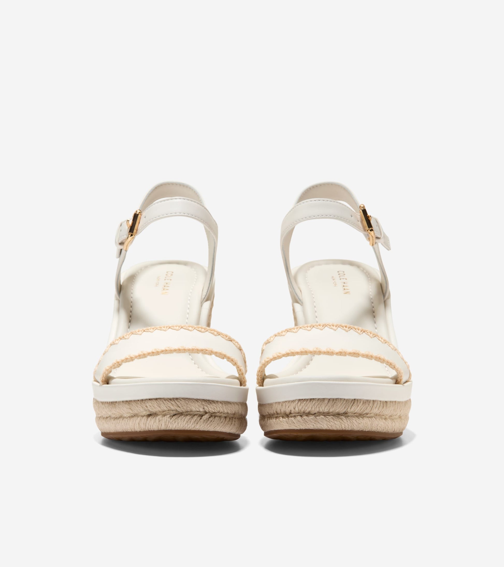 Women's Cloudfeel Asbury Espadrille Wedge Sandals-Powder-Natural Raffia