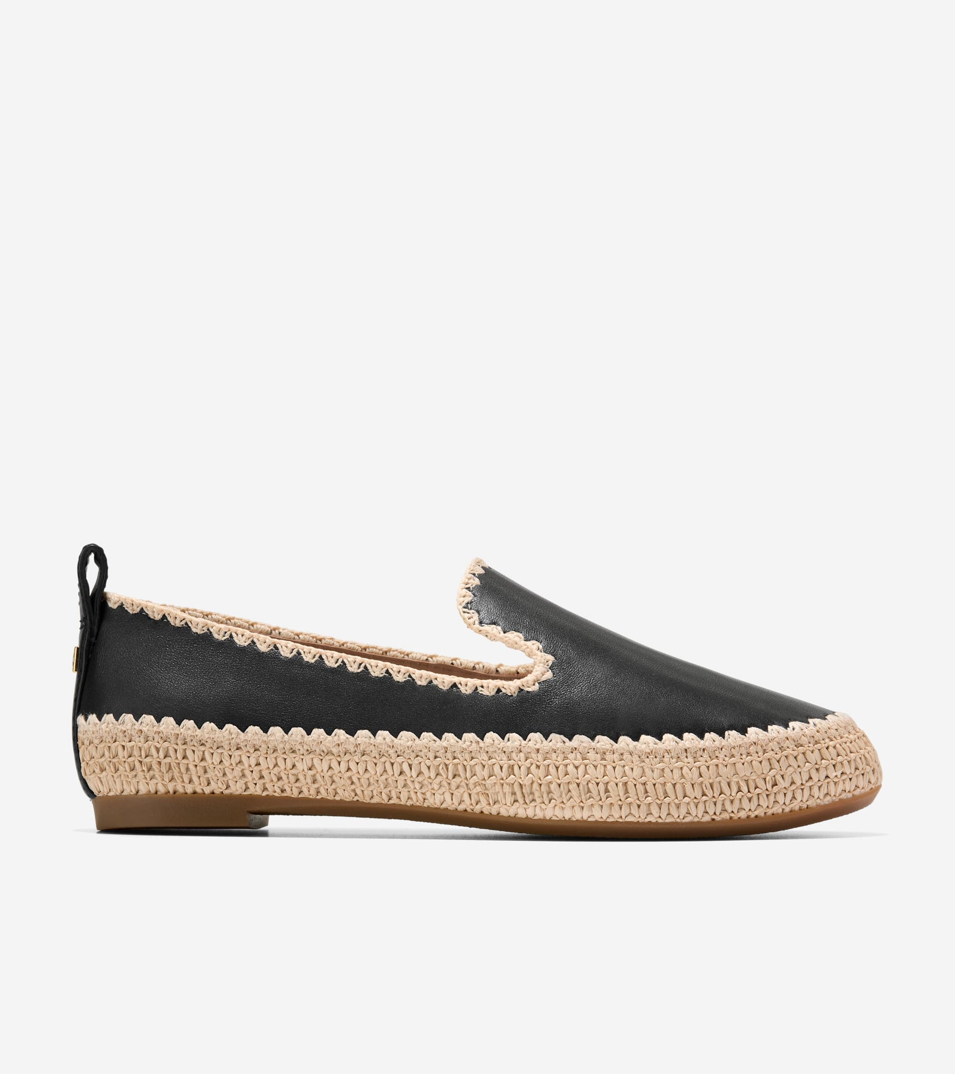 Women's Cloudfeel Asbury Slip-On Loafers-Black-Natural Raffia