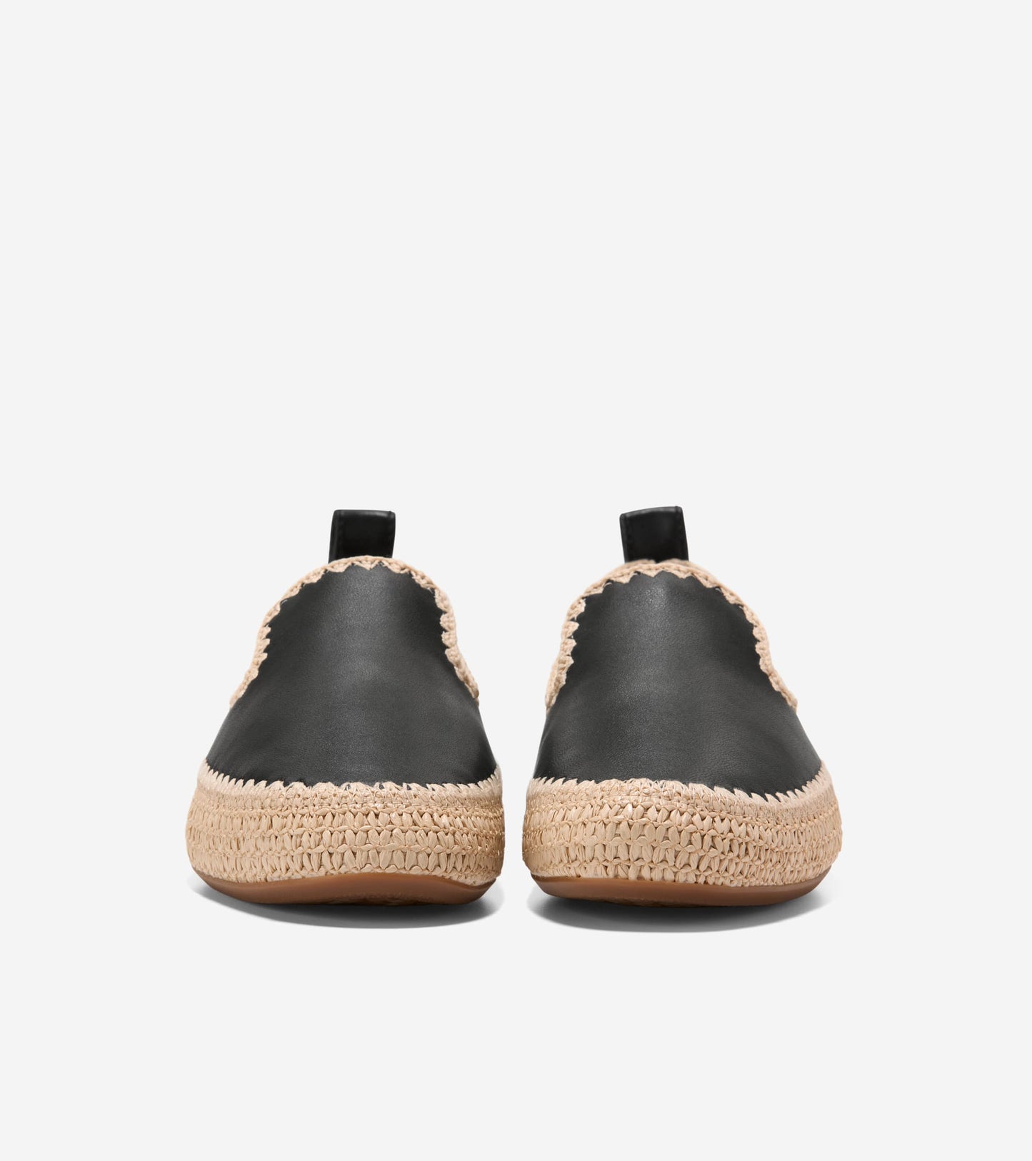 Women's Cloudfeel Asbury Slip-On Loafers-Black-Natural Raffia