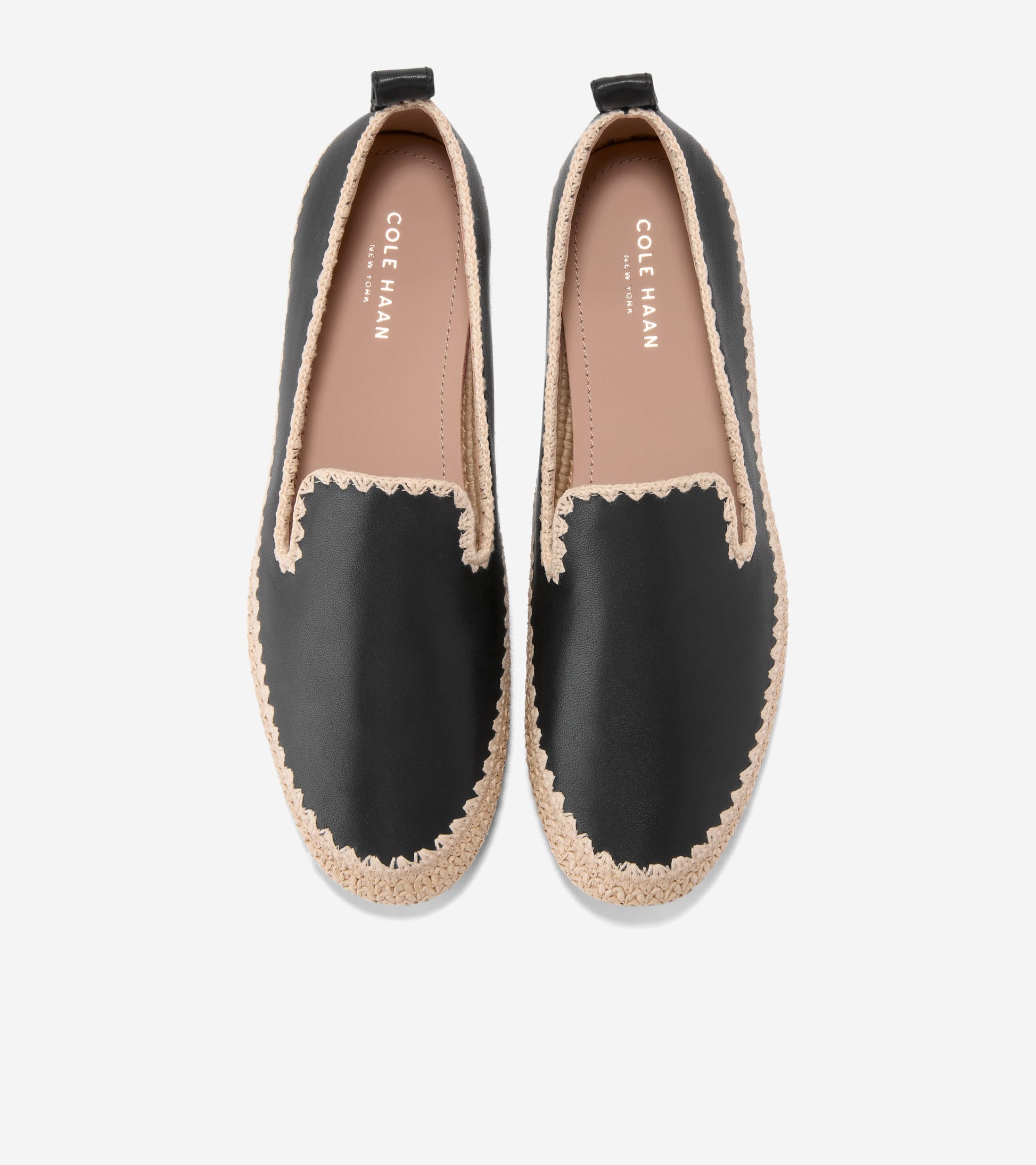 Women's Cloudfeel Asbury Slip-On Loafers-Black-Natural Raffia