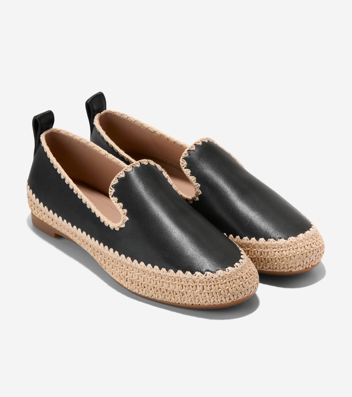 Women's Cloudfeel Asbury Slip-On Loafers-Black-Natural Raffia