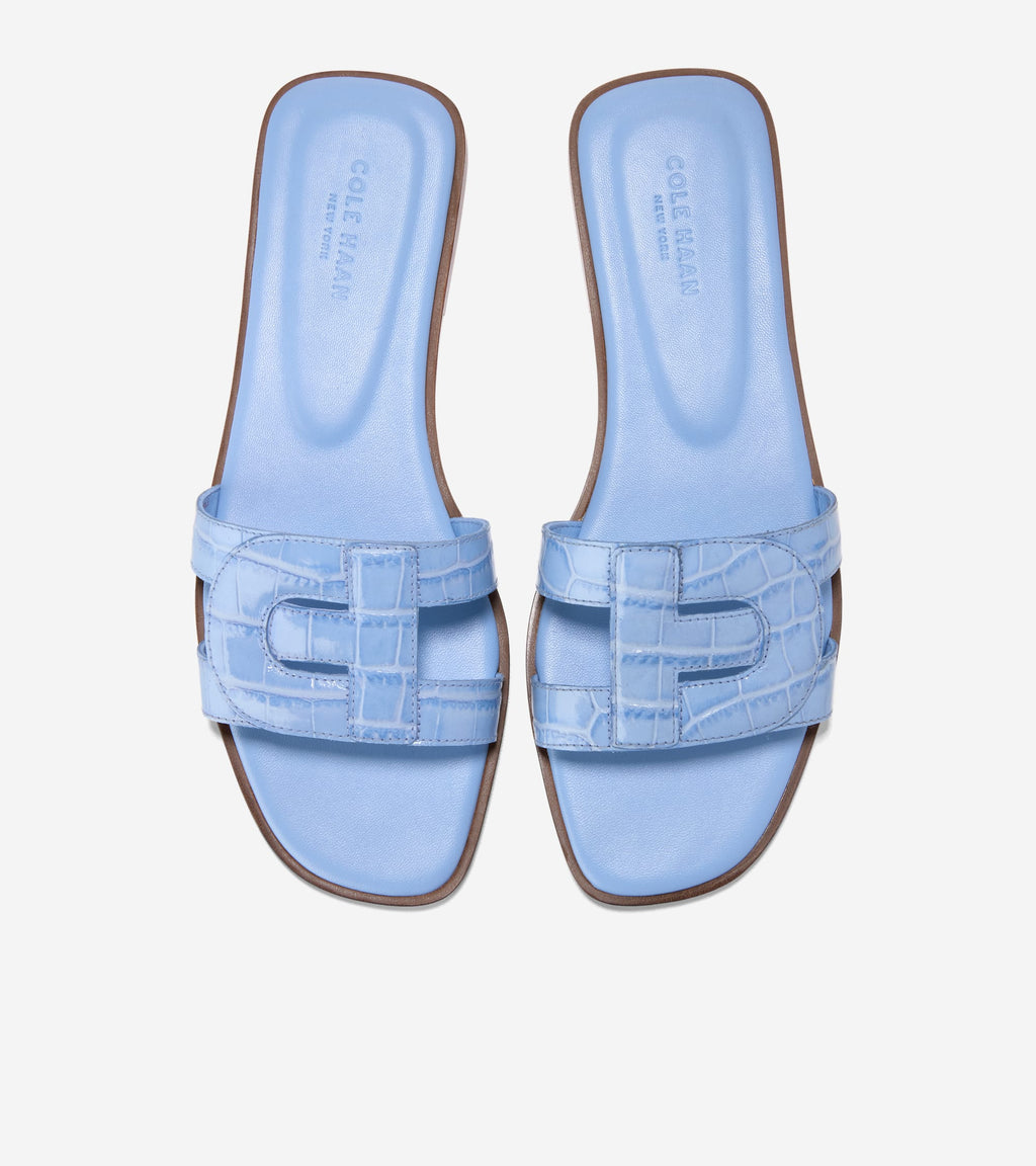 Women's Chrisee Slide Sandals-Hydrangea Croc Print