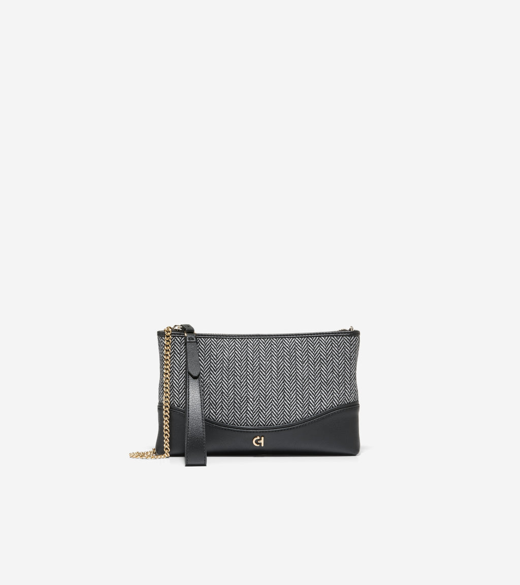 Essential Pouch-Black Herringbone