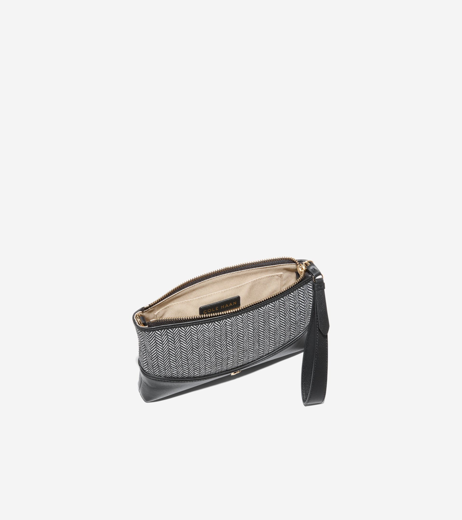 Essential Pouch-Black Herringbone