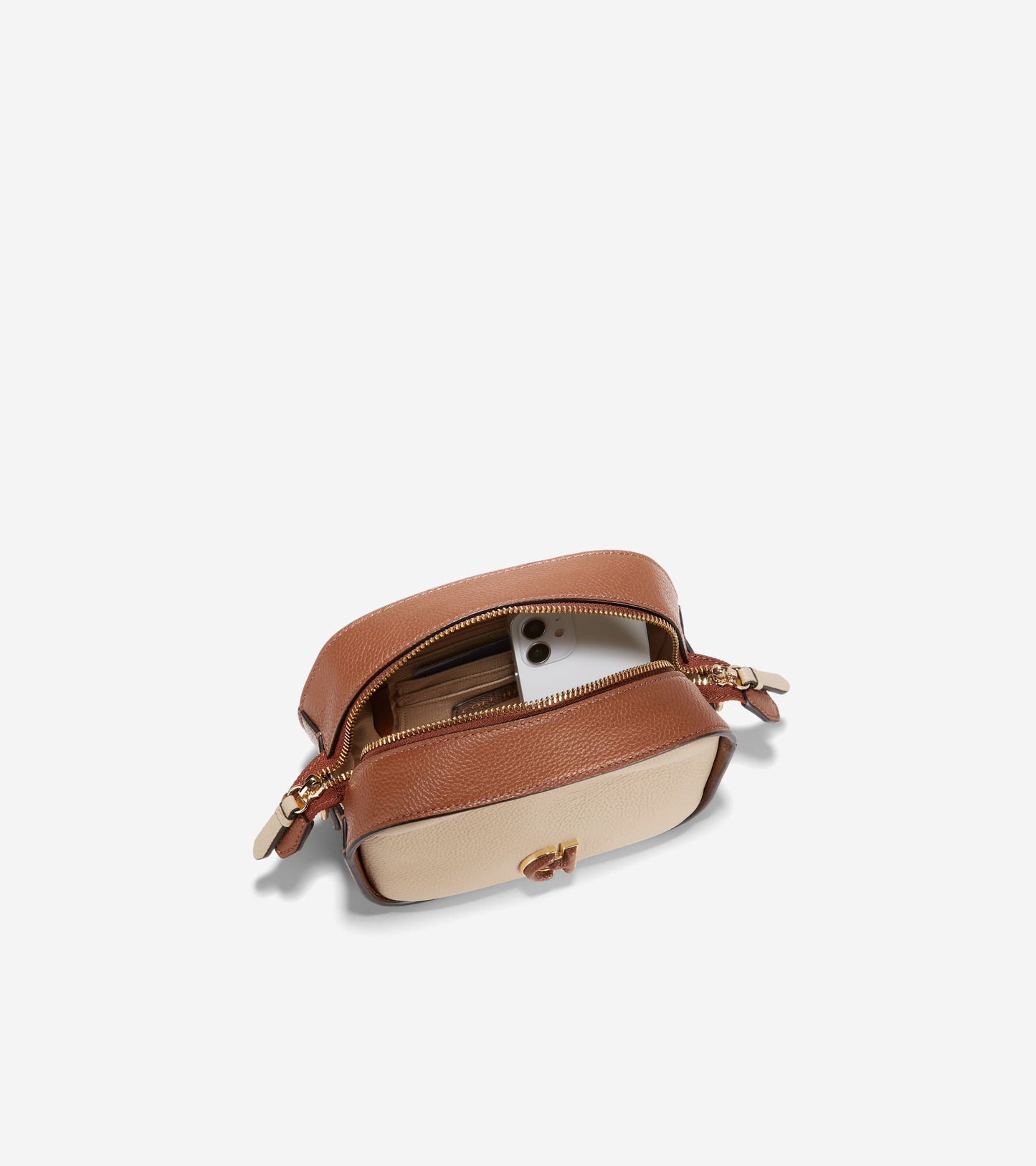Essential Crossbody Camera Bag-British Tan-Oat