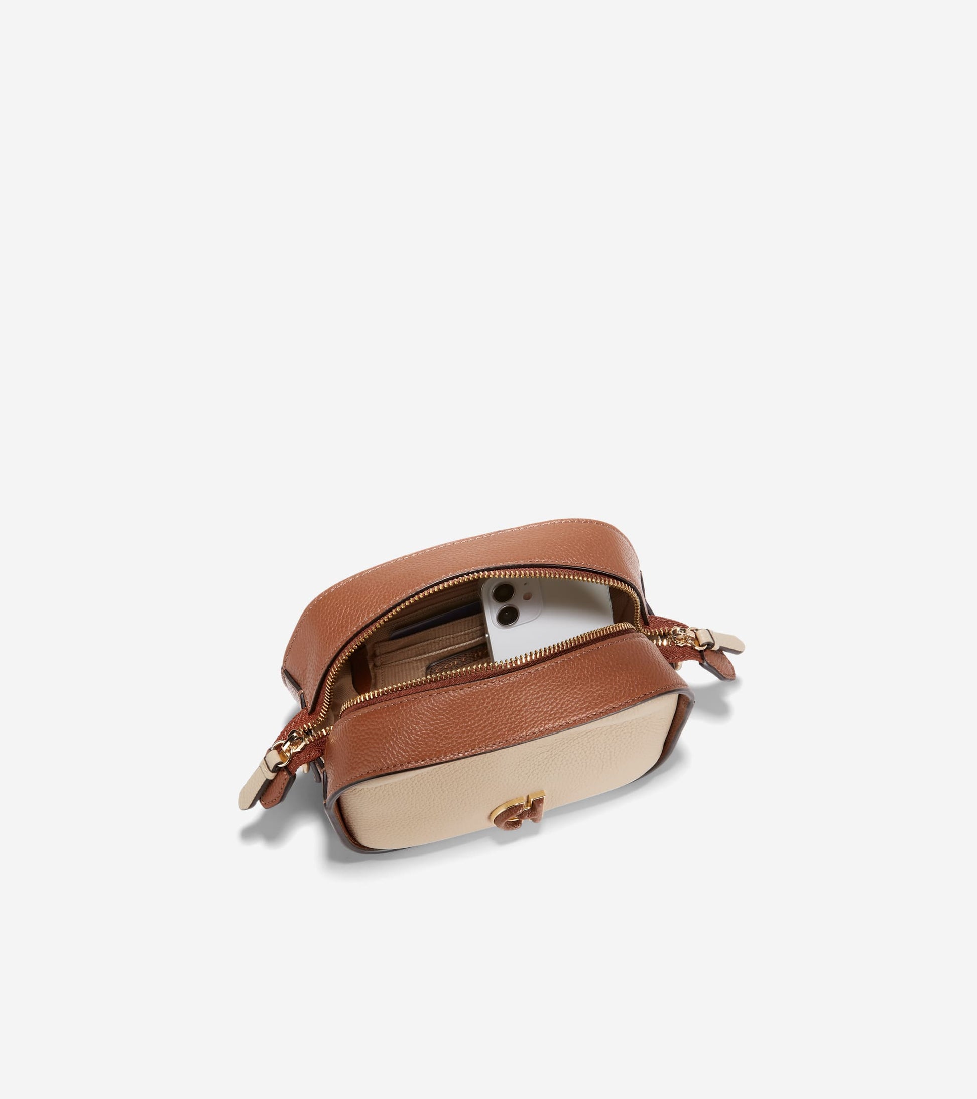 Essential Crossbody Camera Bag-British Tan-Oat