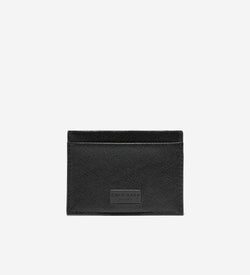 Men's Saffiano Card Case with Ornament-Black