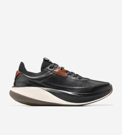 Men's GrandPrø All-Day Leather Running Shoes-Black-British Tan-Ivory