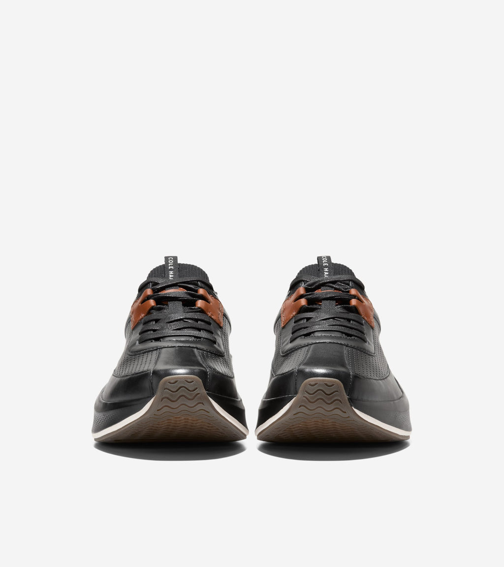 Men's GrandPrø All-Day Leather Running Shoes-Black-British Tan-Ivory