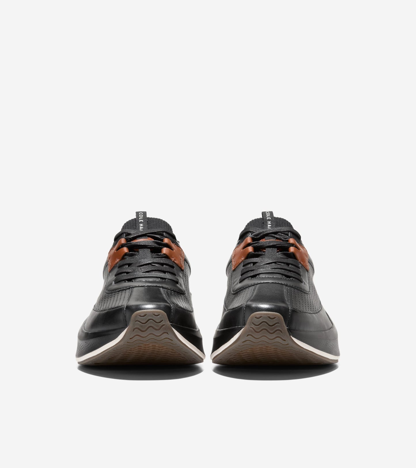Men's GrandPrø All-Day Leather Running Shoes-Black-British Tan-Ivory