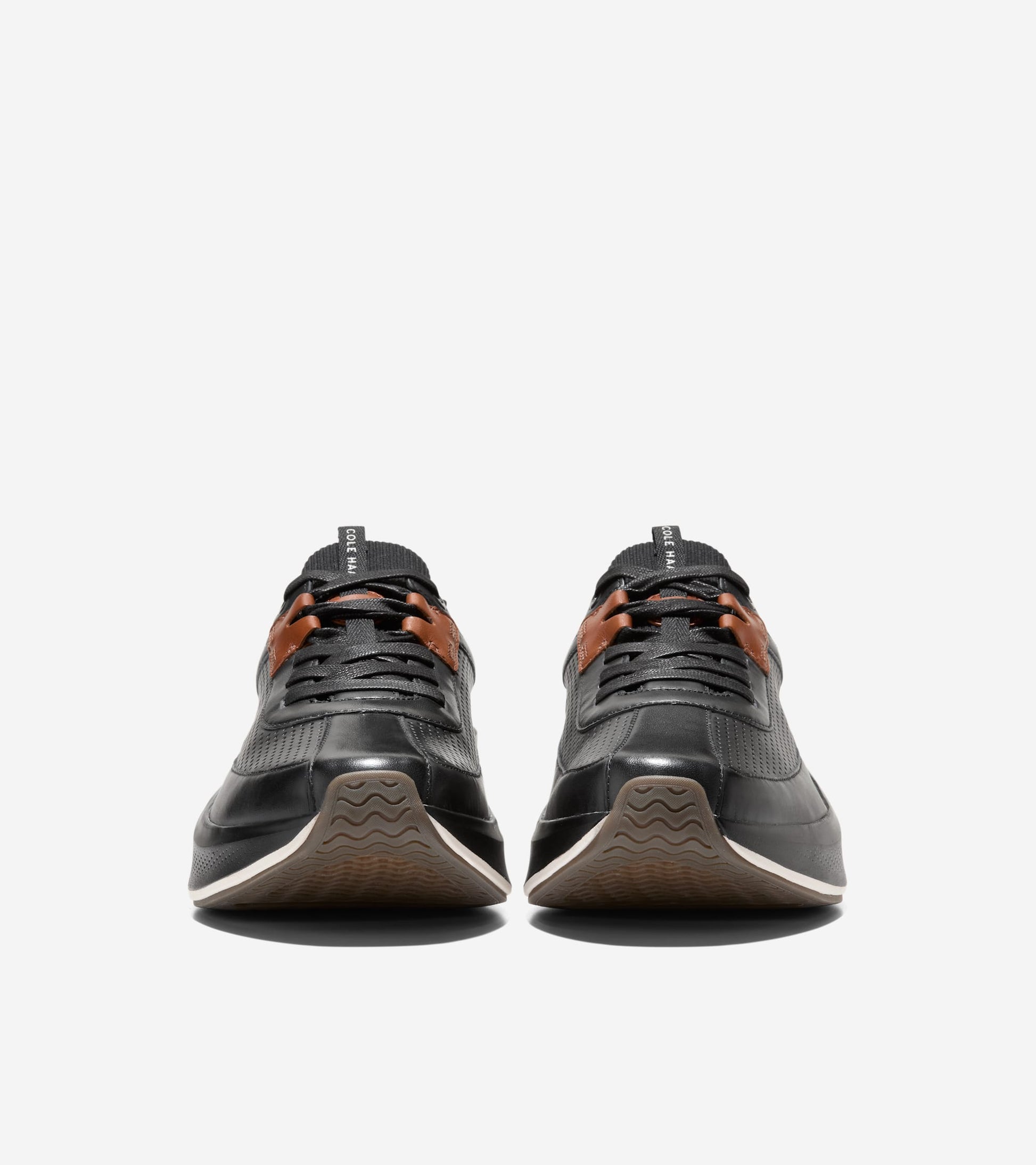 Men's GrandPrø All-Day Leather Running Shoes-Black-British Tan-Ivory