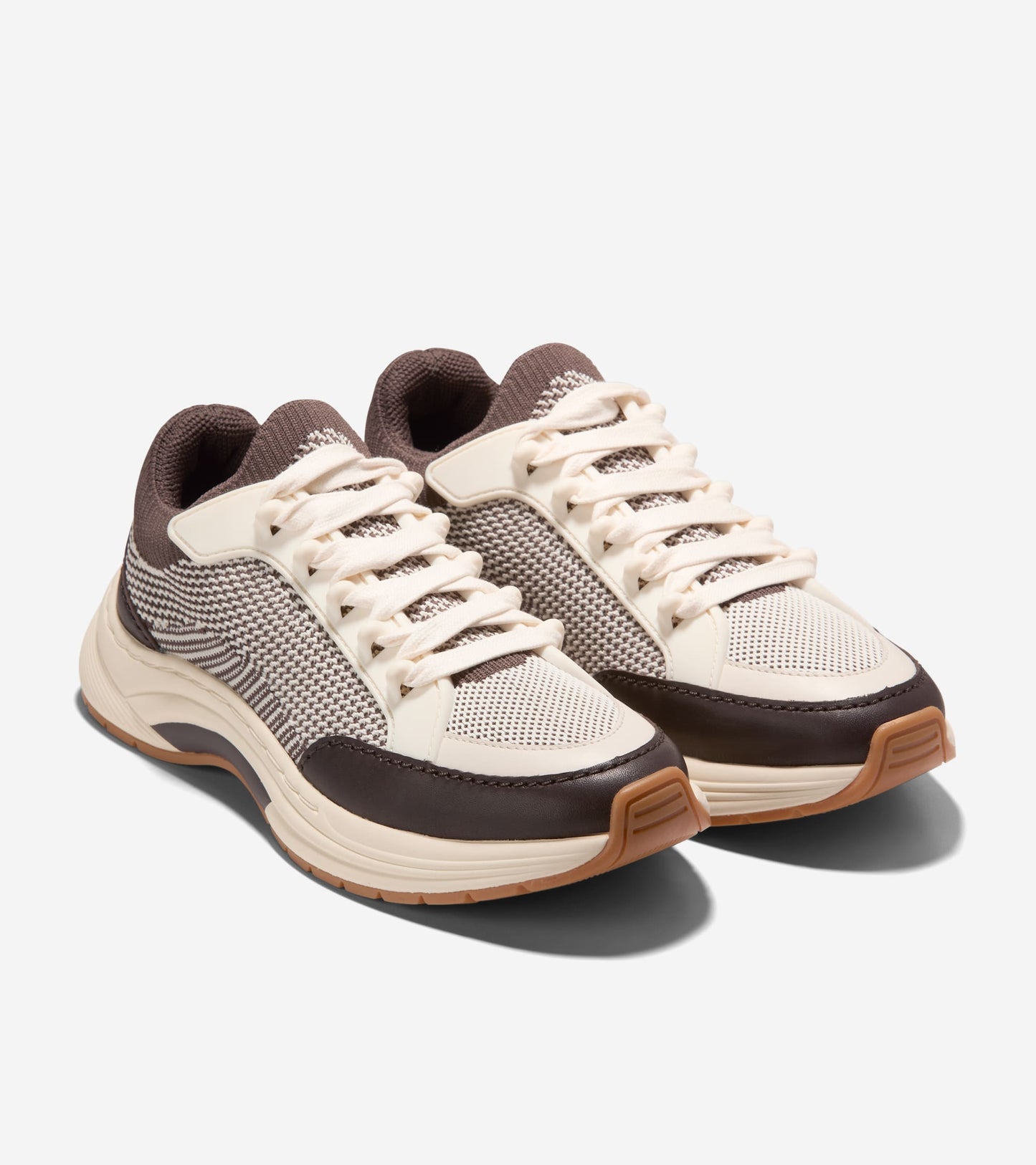Women's Gp Eleeana Knit Running Shoes-Dark Chocolate-Ivory