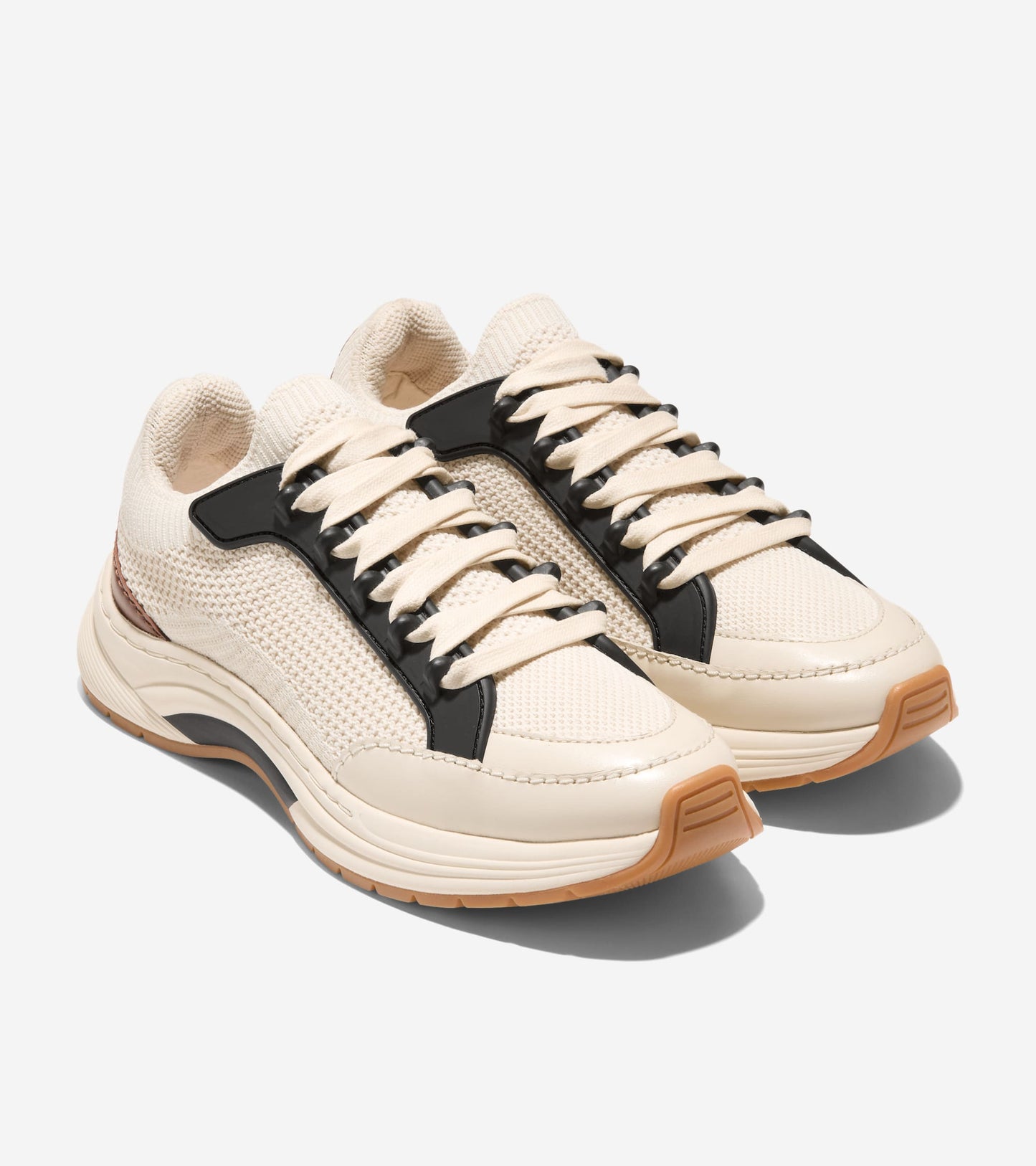 Women's Gp Eleeana Knit Running Shoes-Dark Cuoio-Black-Ivory-Oat