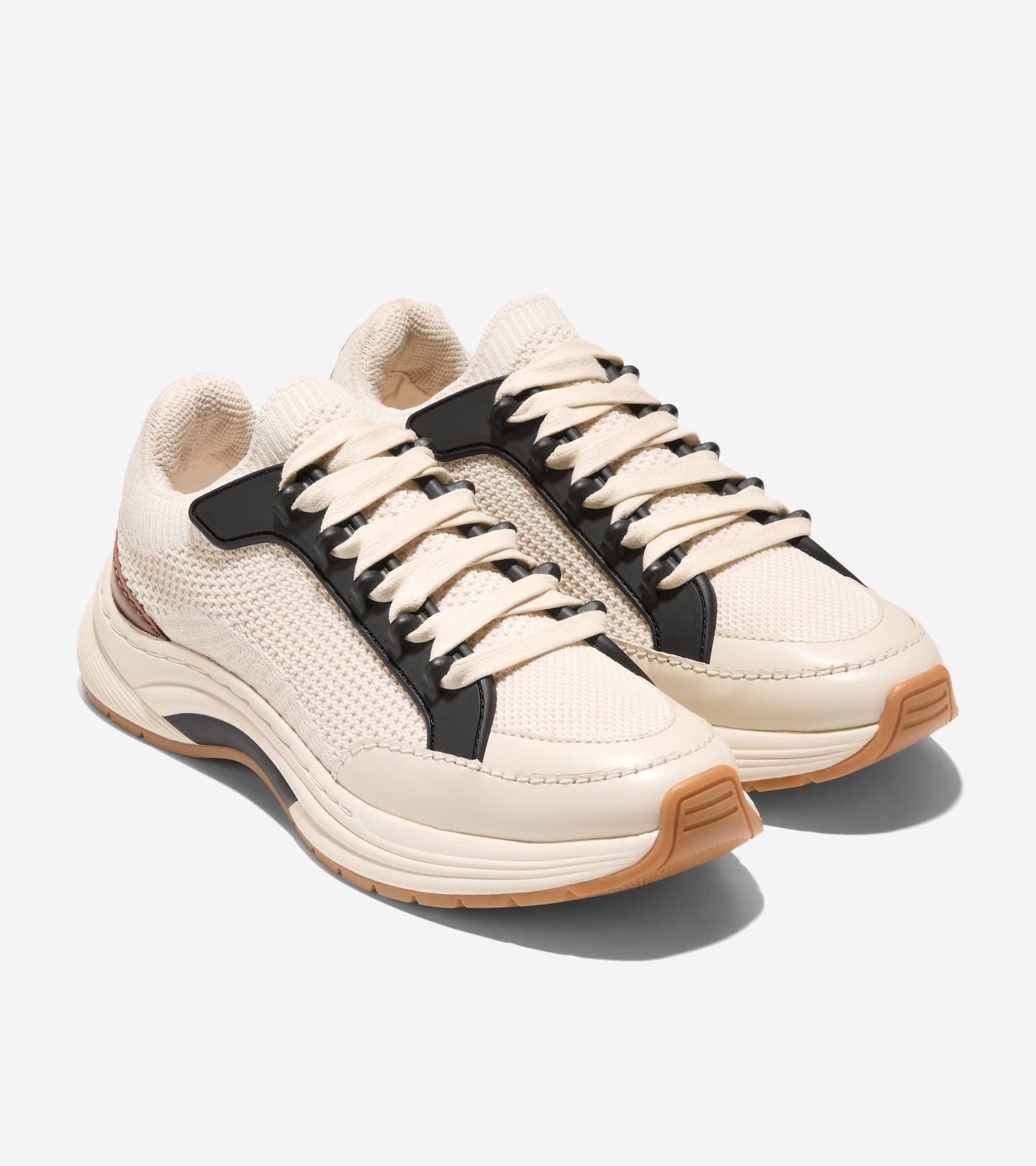 Women's Gp Eleeana Knit Running Shoes-Dark Cuoio-Black-Ivory-Oat