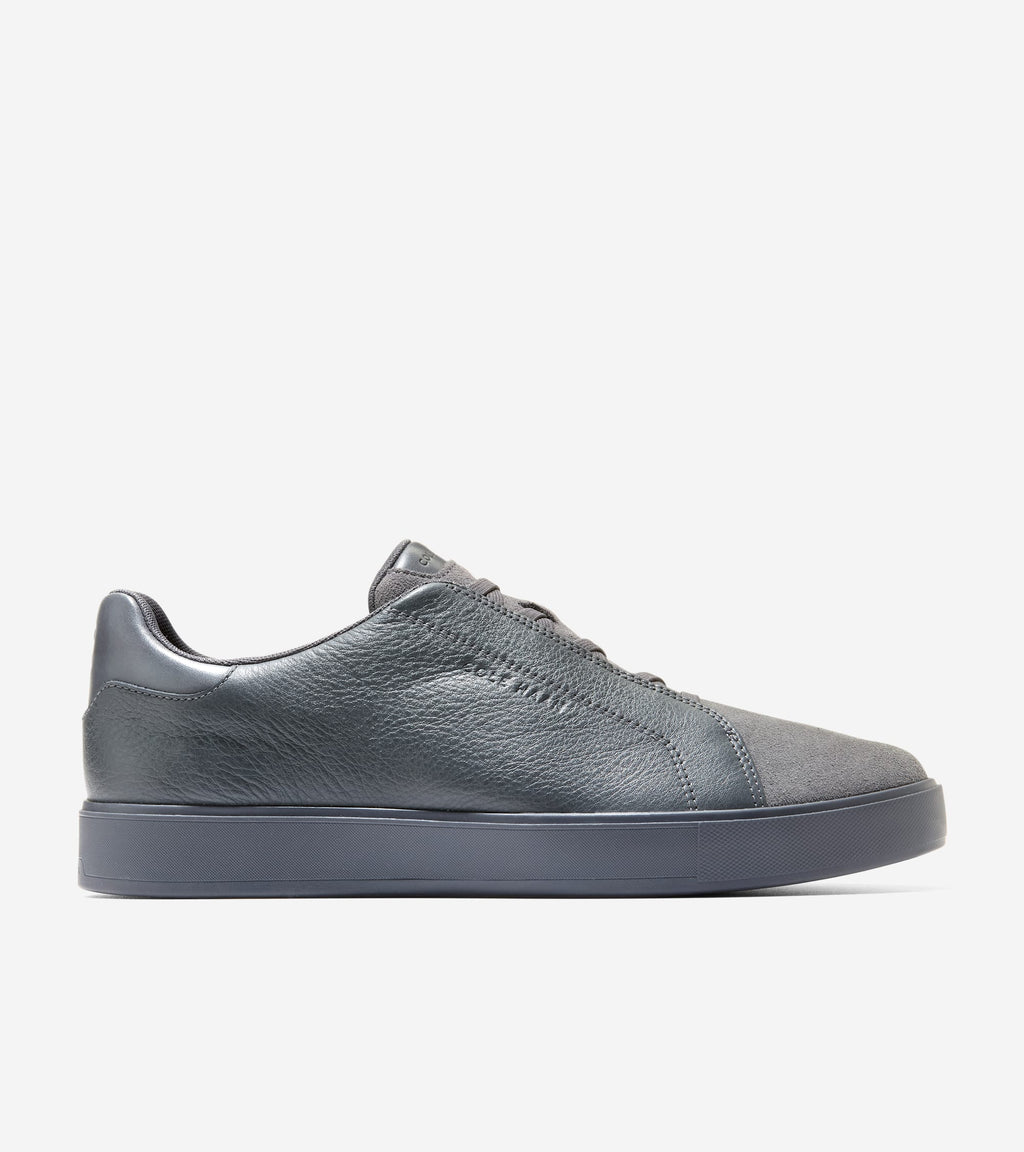 Men's GrandPrø Luxe Slip-On Sneakers-Gray Pinstripe
