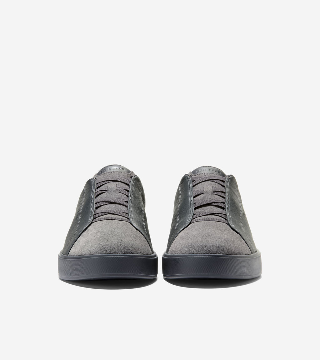 Men's GrandPrø Luxe Slip-On Sneakers-Gray Pinstripe
