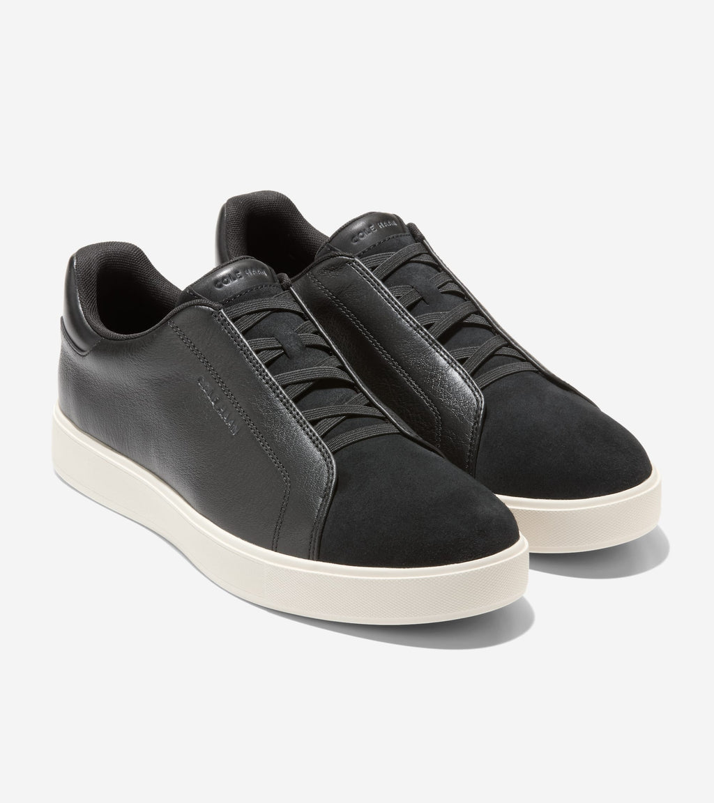 Men's GrandPrø Luxe Slip-On Sneakers-Black-Ivory