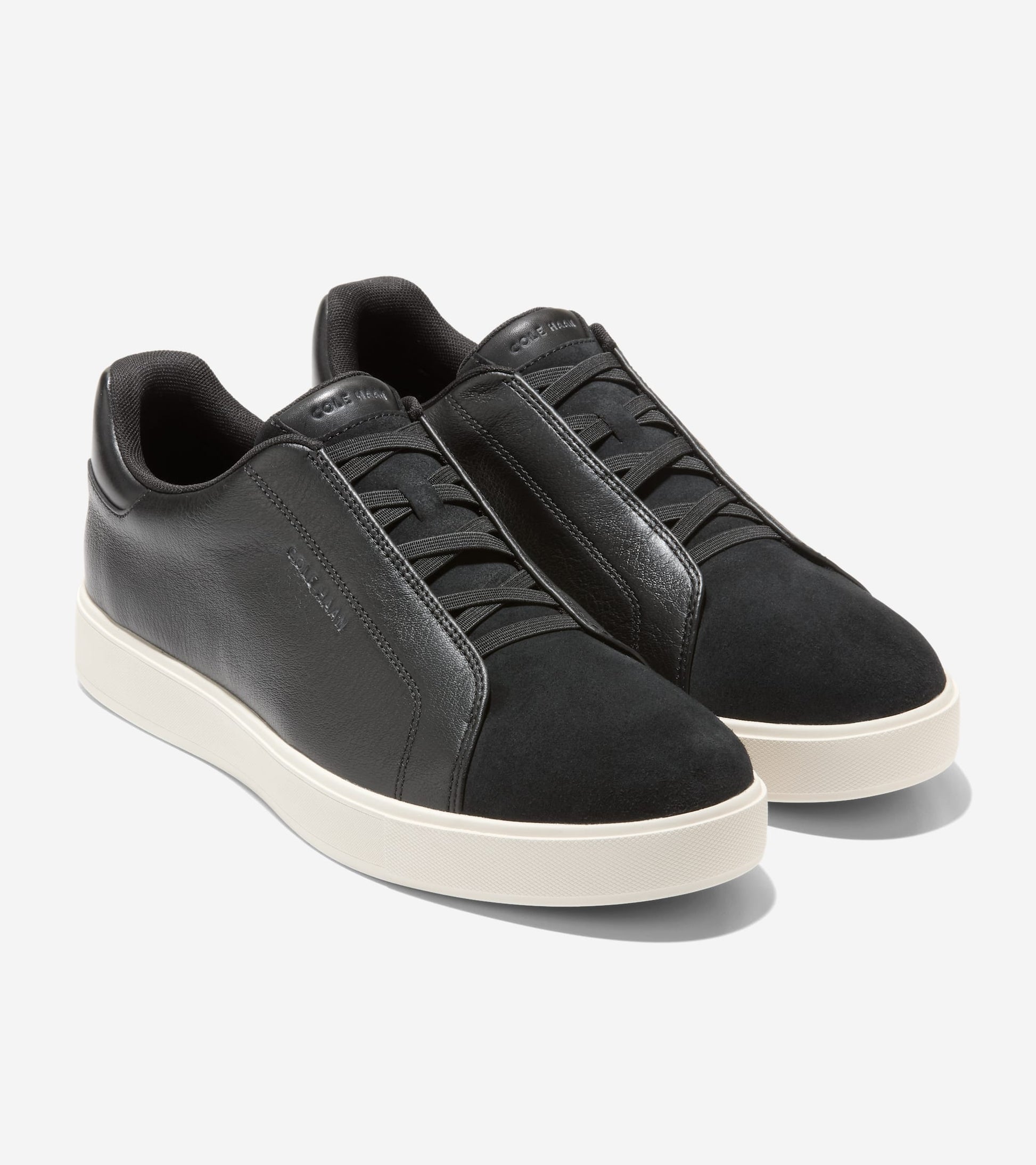 Men's GrandPrø Luxe Slip-On Sneakers-Black-Ivory