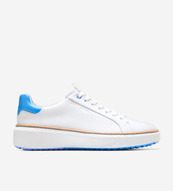 Women's GrandPrø Topspin Golf Shoes-White-Azure Blue