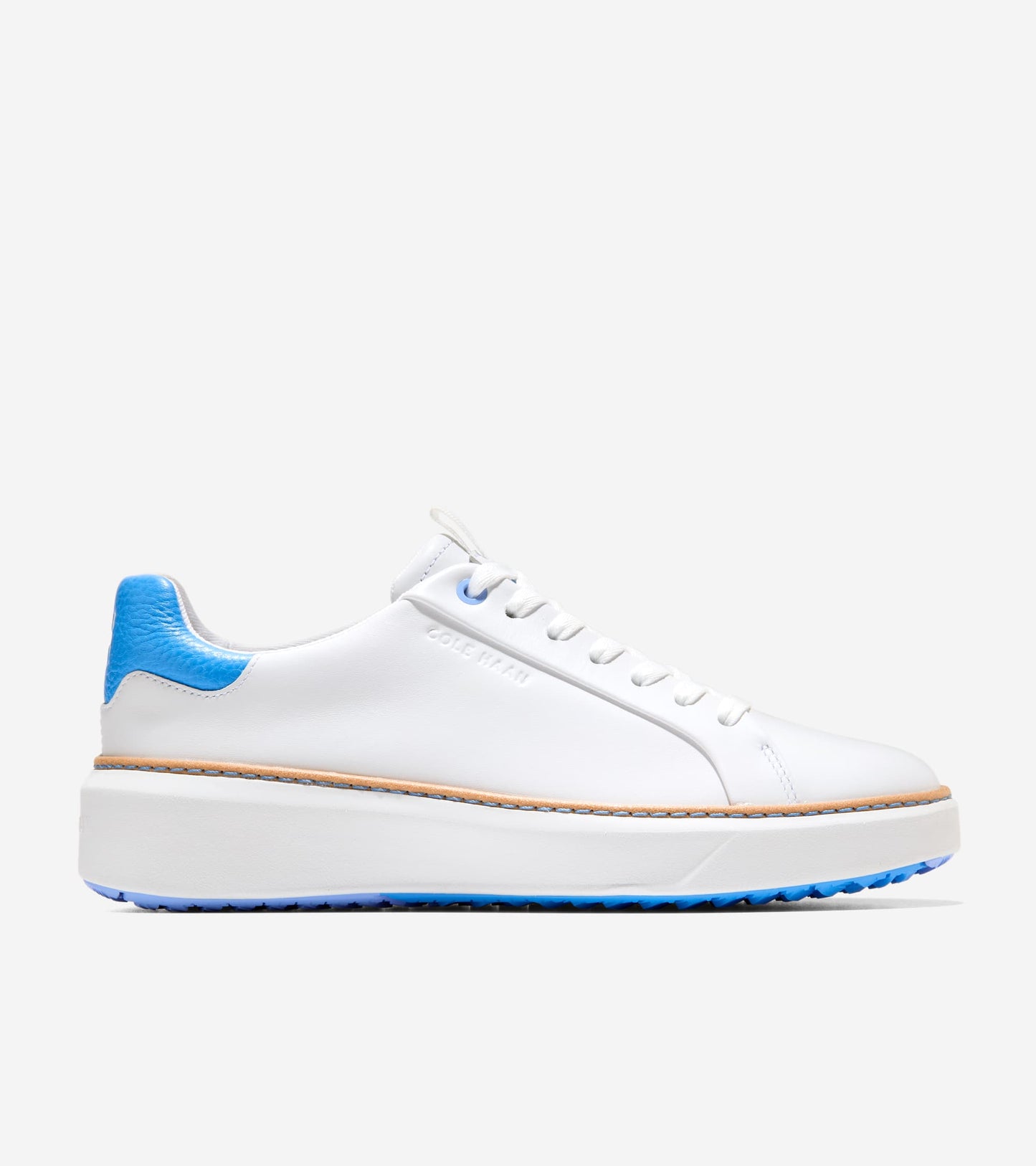 Women's GrandPrø Topspin Golf Shoes-White-Azure Blue