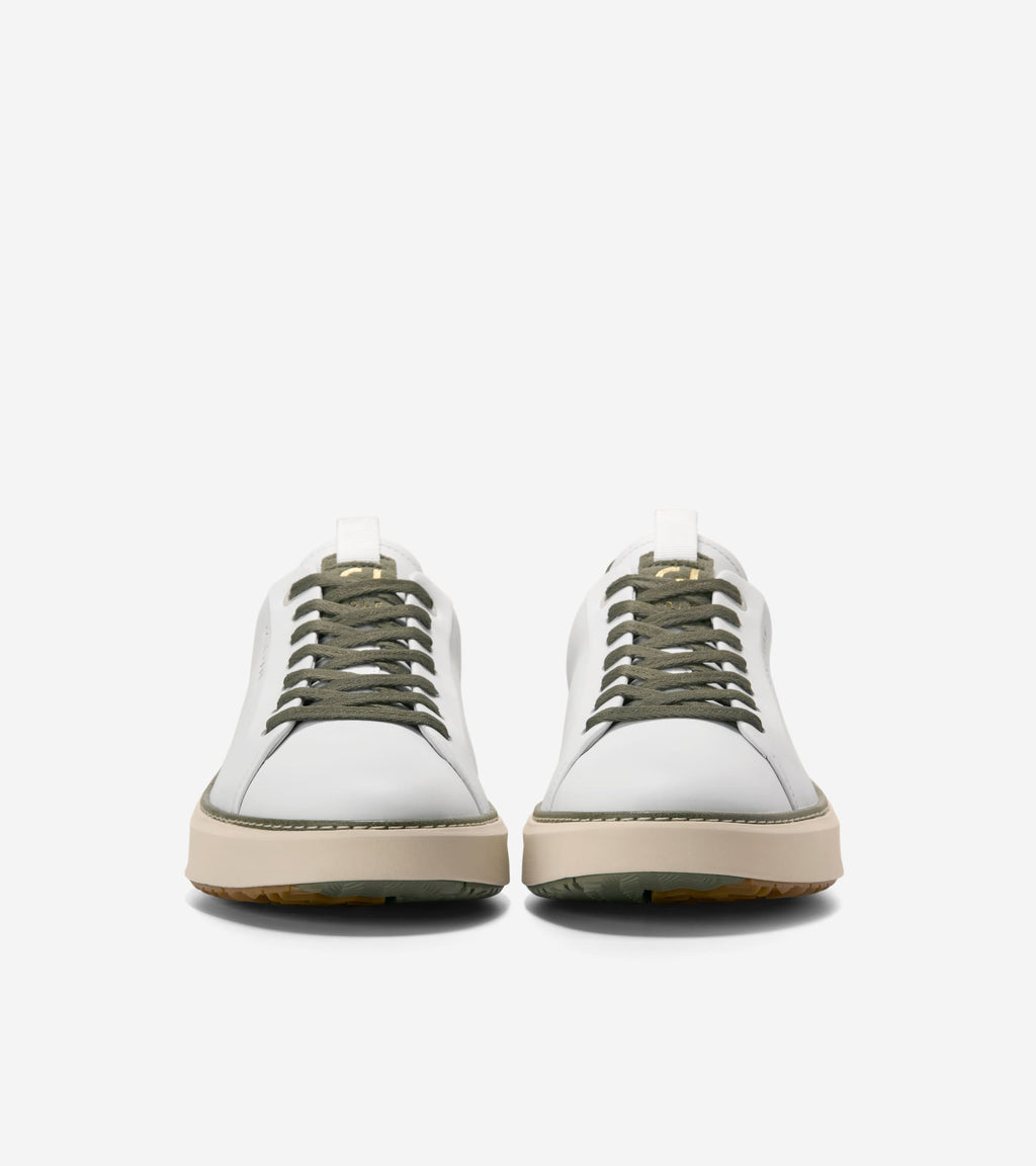Men's GrandPrø Topspin Waterproof Golf Shoes-White-Dusty Olive-Angora