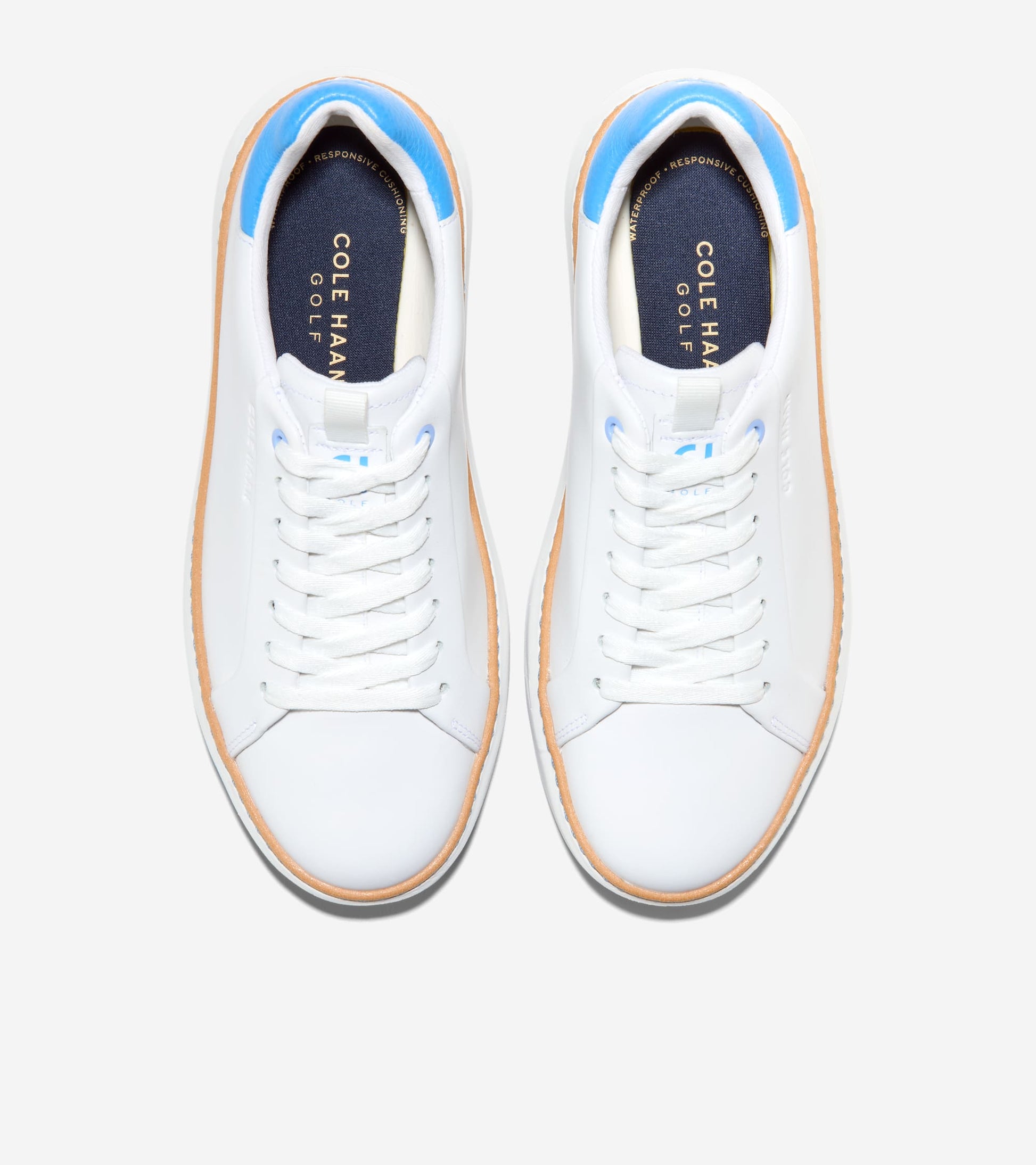 Women's GrandPrø Topspin Golf Shoes-White-Azure Blue