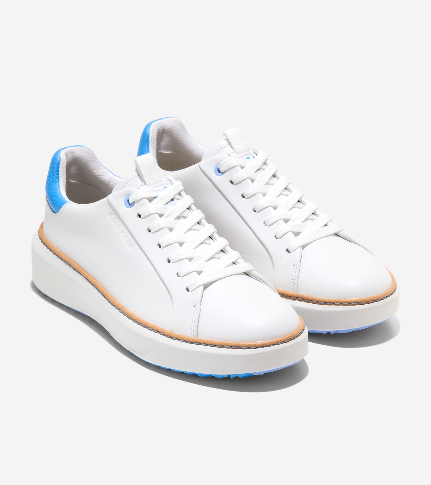 Women's GrandPrø Topspin Golf Shoes-White-Azure Blue